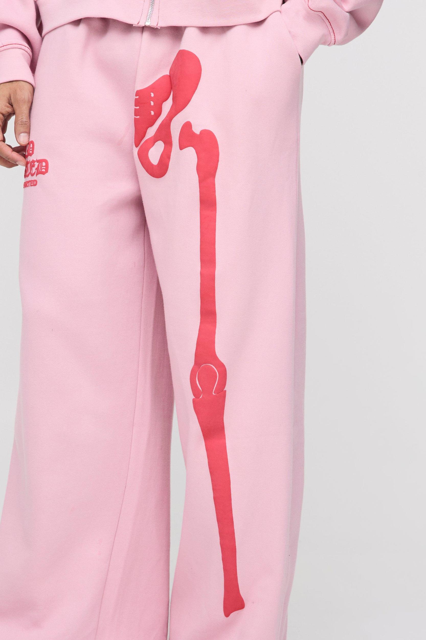 Extreme Wide Leg Skeleton Puff Print Sweatpants | boohooMAN USA Product Image