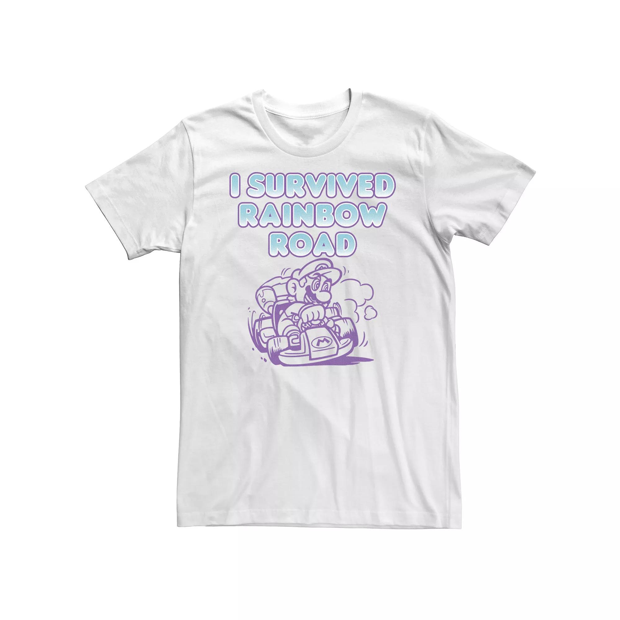 Big & Tall Nintendo Mario Kart Survived Rainbow Road Tee, Men's, Size: 4XL, White Product Image