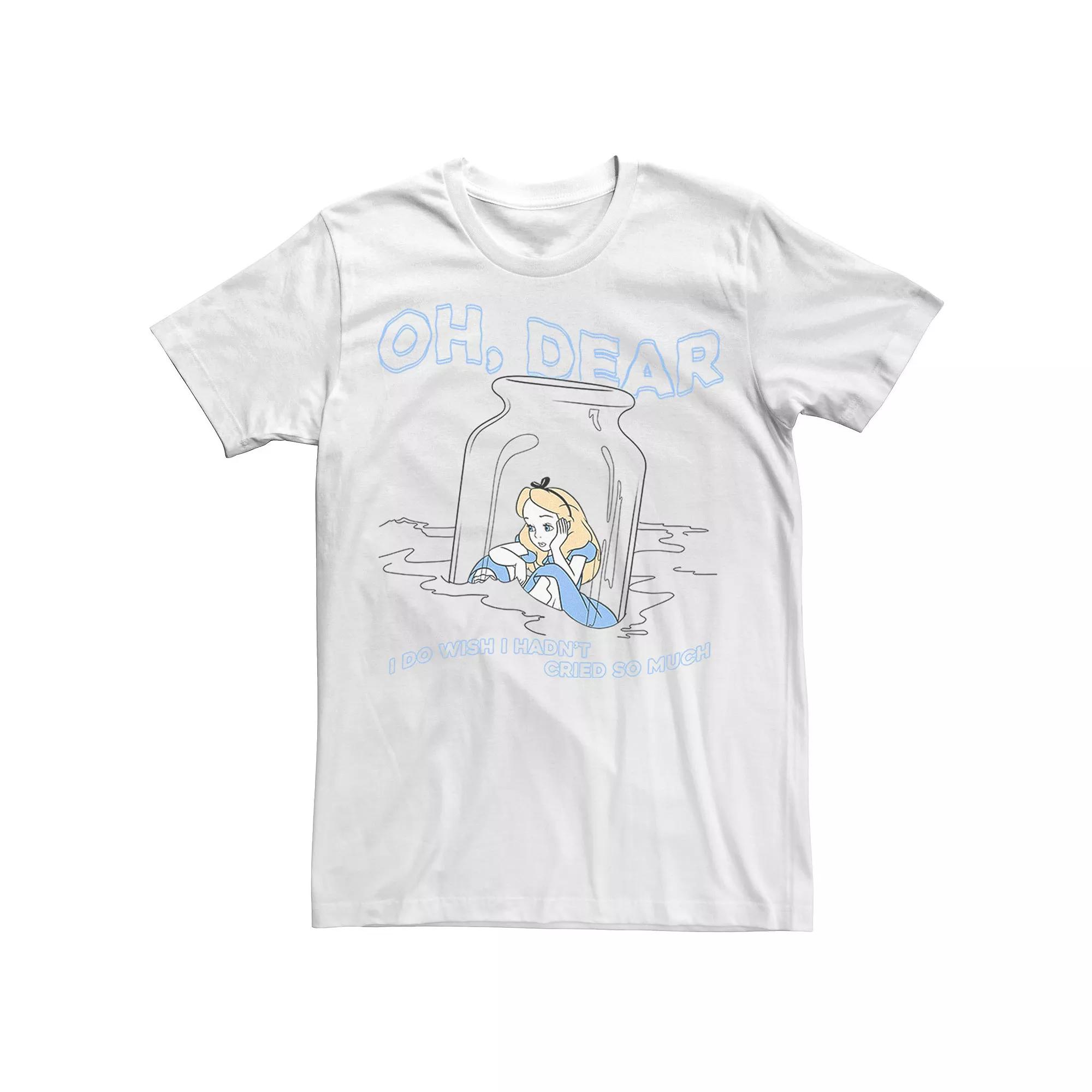 Disney's Alice In Wonderland "I Do Wish I Hadn't Cried So Much" Men's Tee, Size: Small, White Product Image