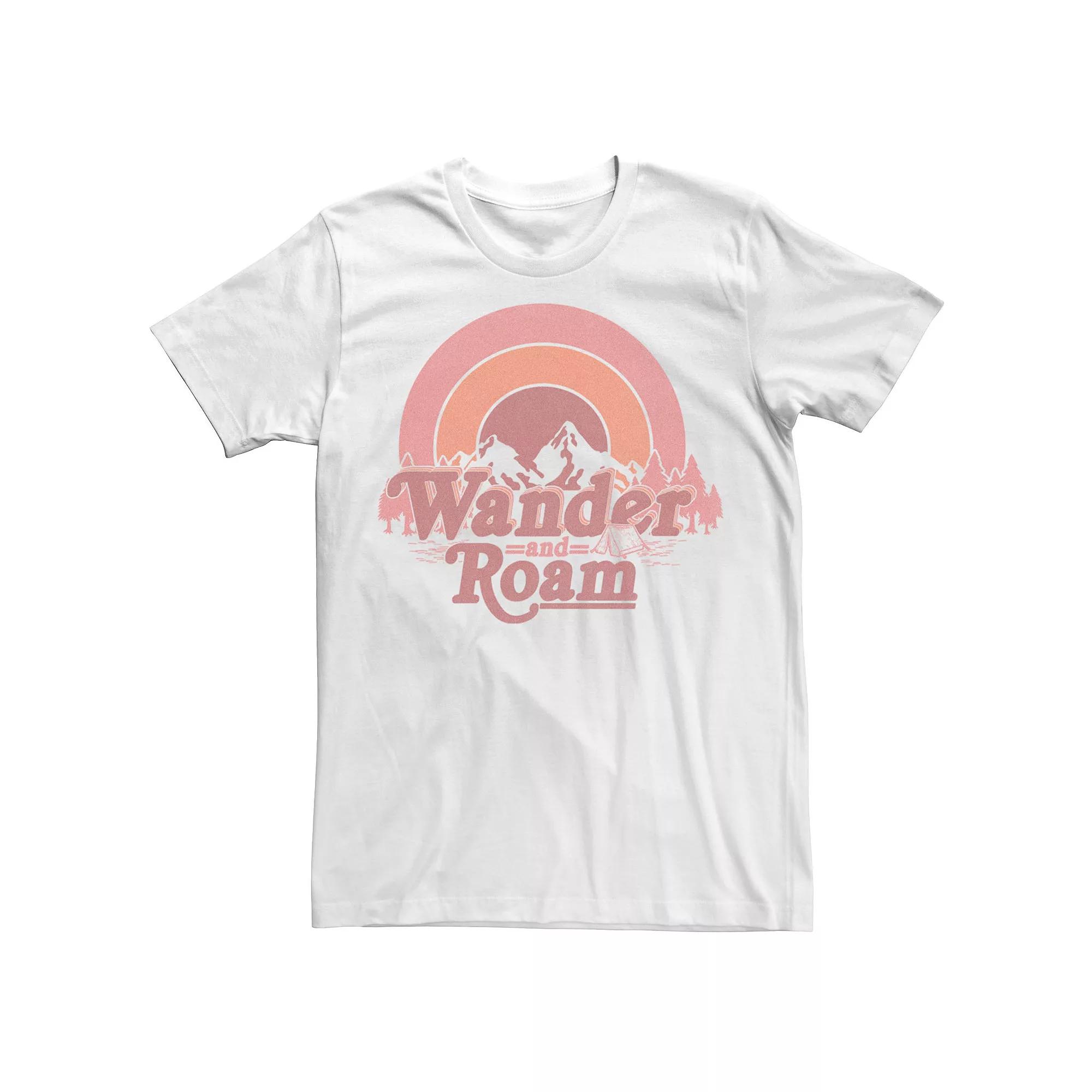 Men's Wander and Roam Circle Sunset Mountain Camping Scene Tee, Size: Small, White Product Image