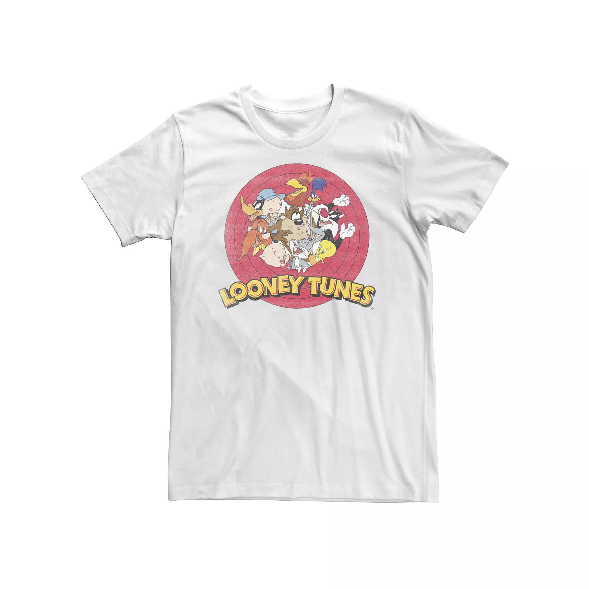 Big & Tall Looney Tunes Classic Circle Lineup Group Shot Tee, Men's, Size: 4XL, White Product Image