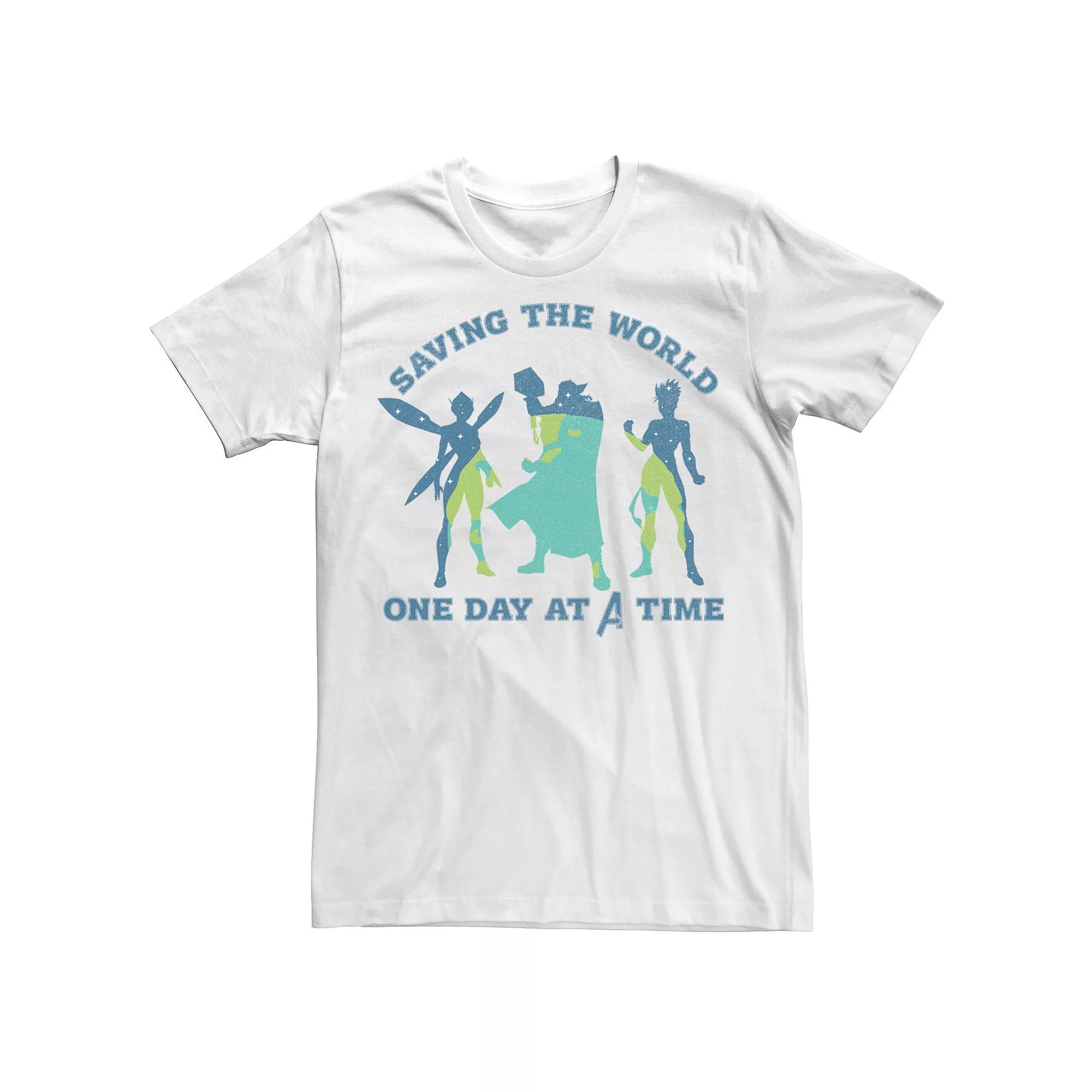 Men's Marvel Earth Day Avengers Saving The World A Day At A Time Tee,  Product Image