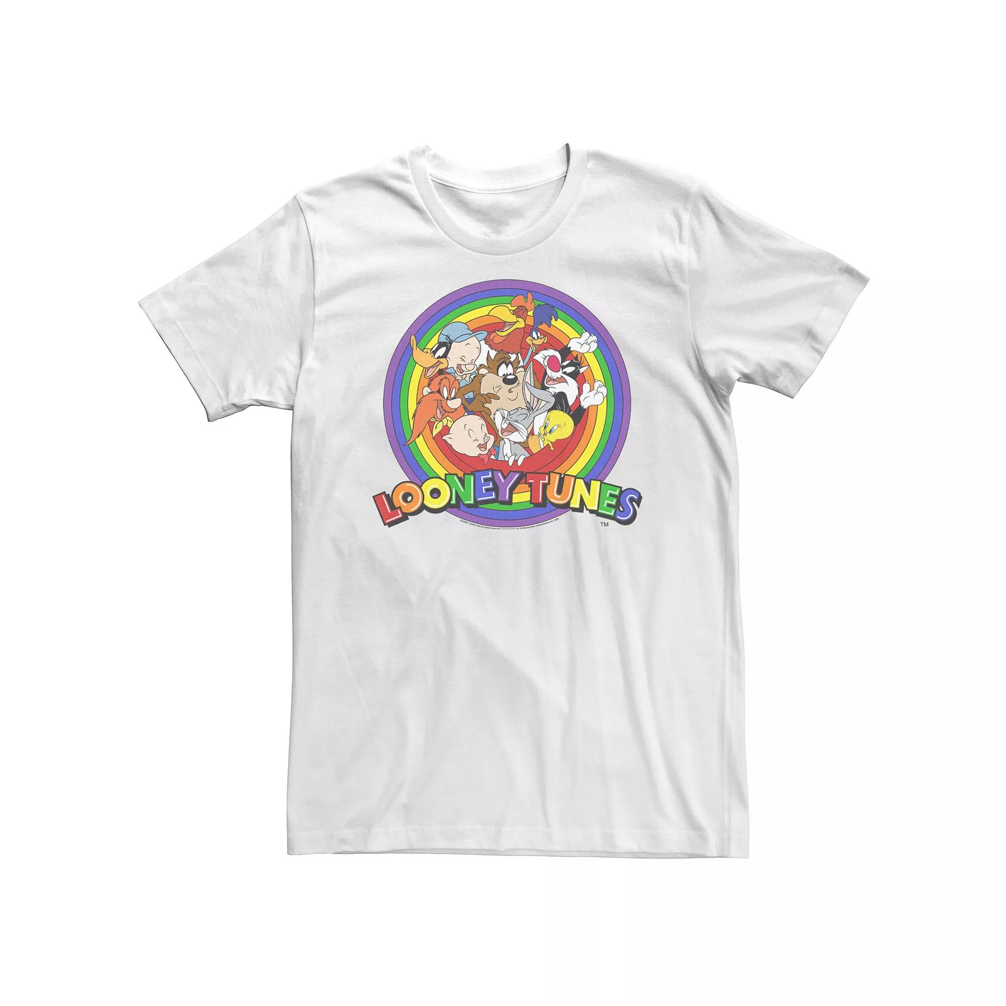 Big & Tall Looney Tunes Pride Group Shot Rainbow Logo Tee, Men's,  Product Image