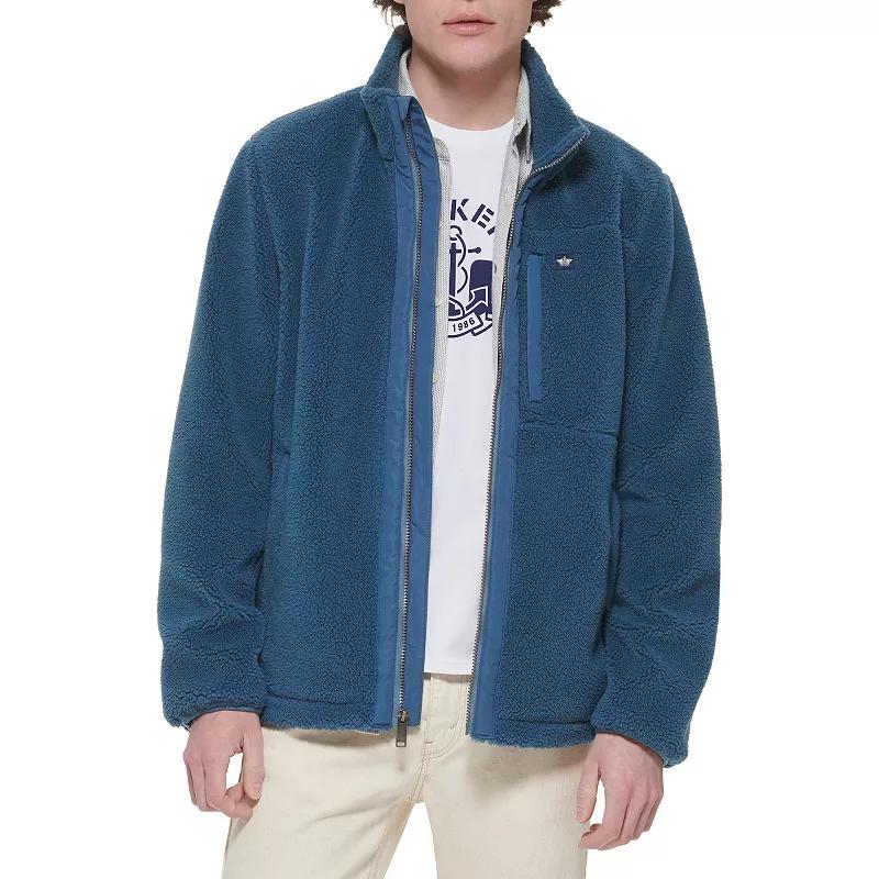 Mens Dockers Sherpa Zip Front Jacket Blue Blue Product Image