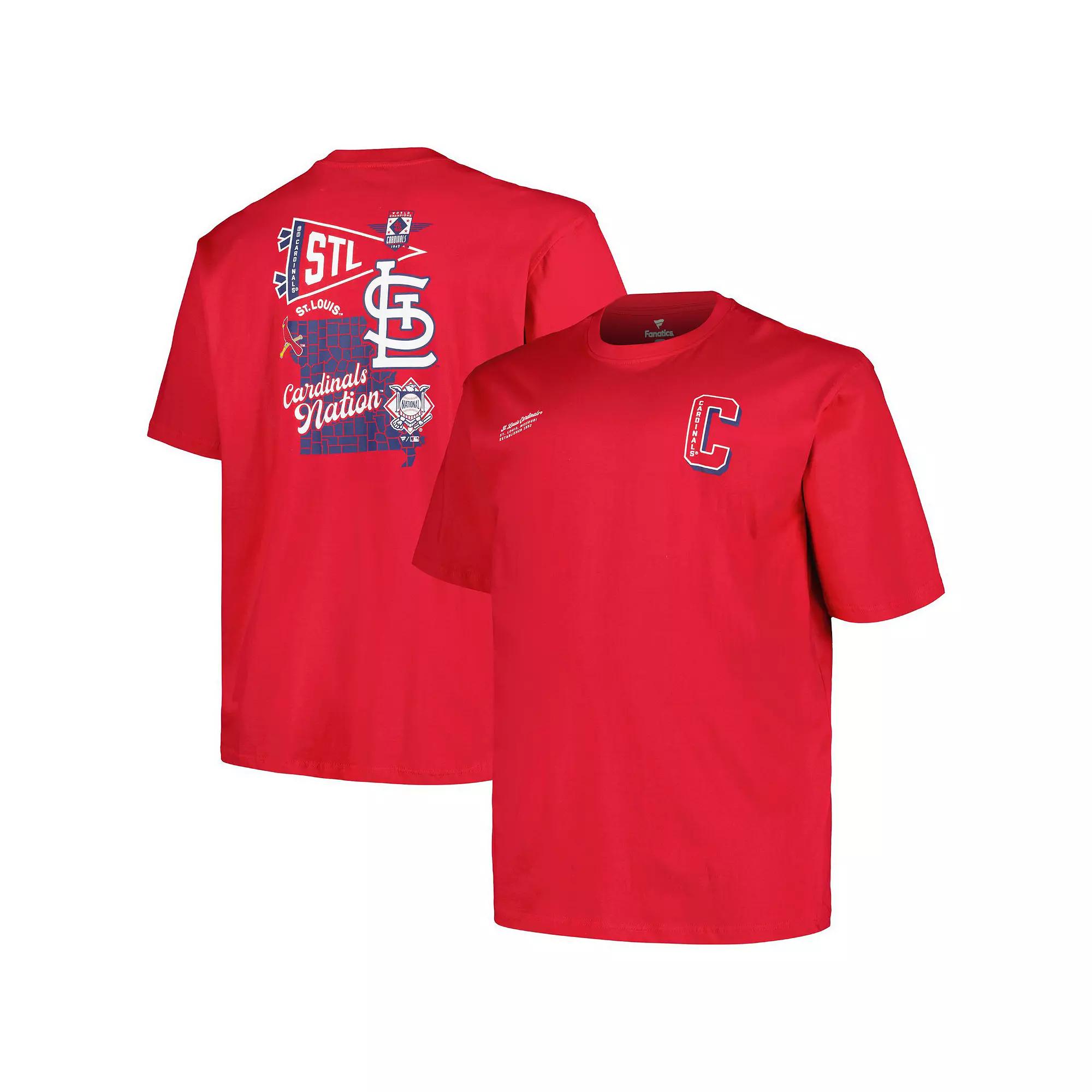 Men's Profile Red St. Louis Cardinals Big & Tall Split Zone T-Shirt,  Product Image