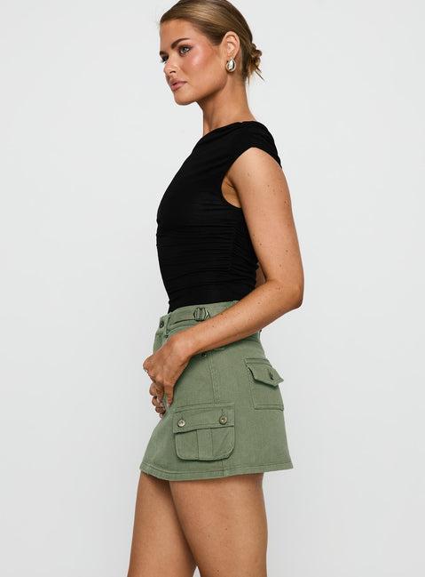 Peterson Cargo Mini Skirt Khaki Product Image