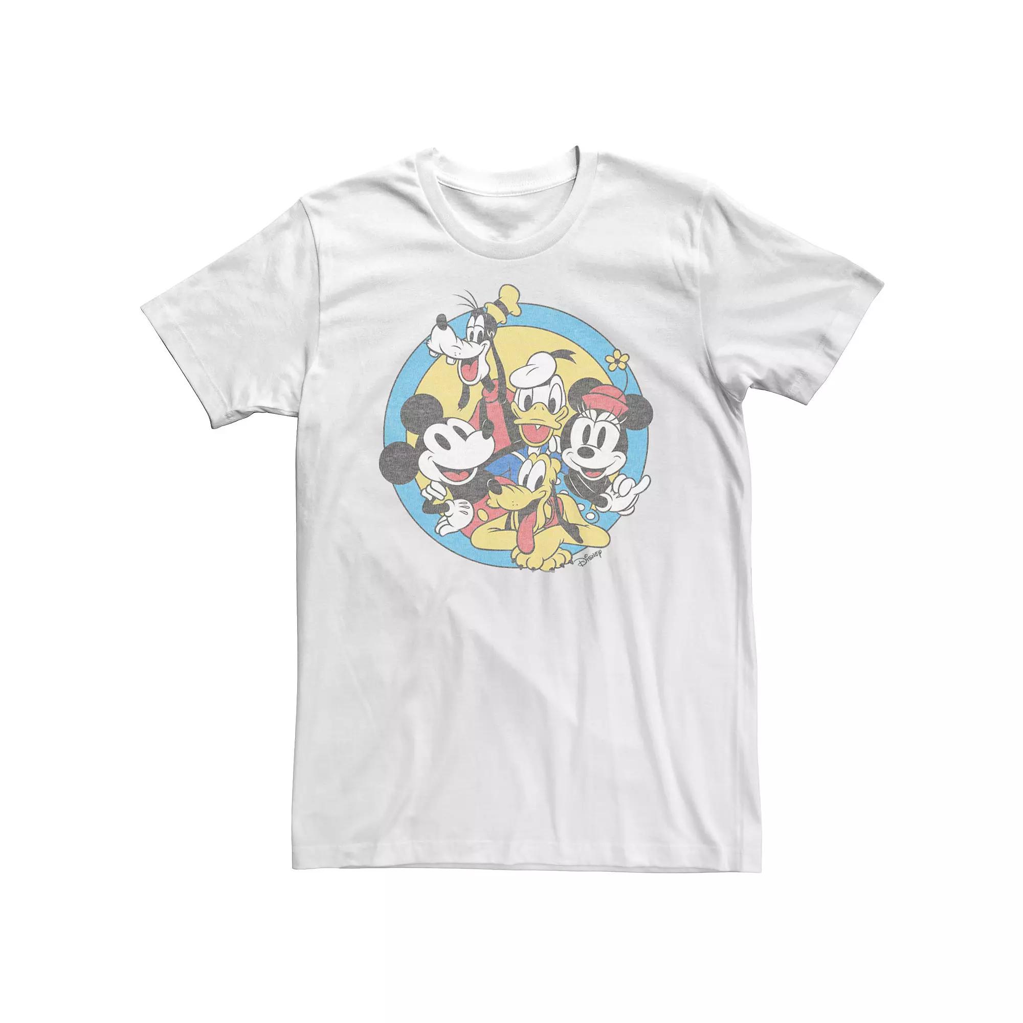 Big & Tall Disney Mickey & Friends Retro Group Shot Tee, Men's, Size: 3XL, White Product Image
