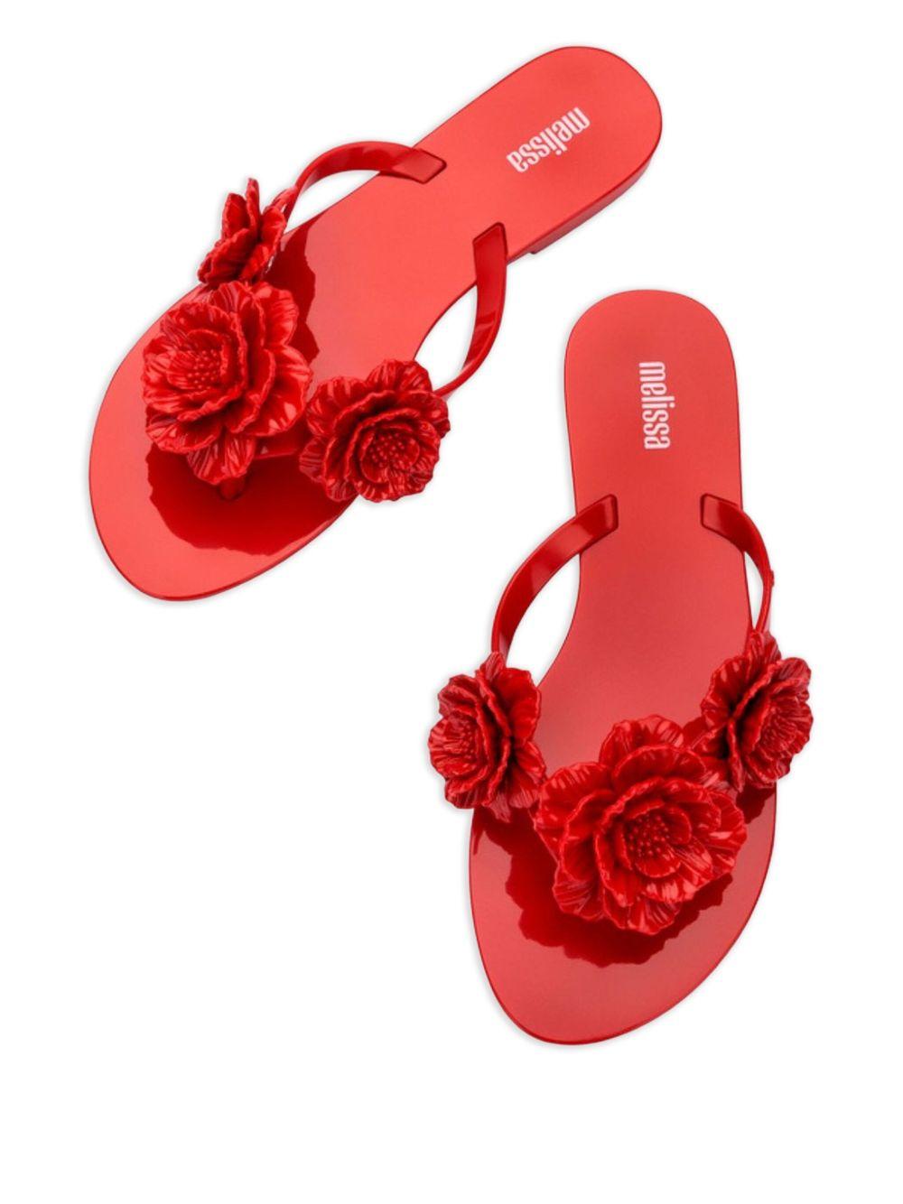 Harmonic Springtime floral-embellished flip flops Product Image