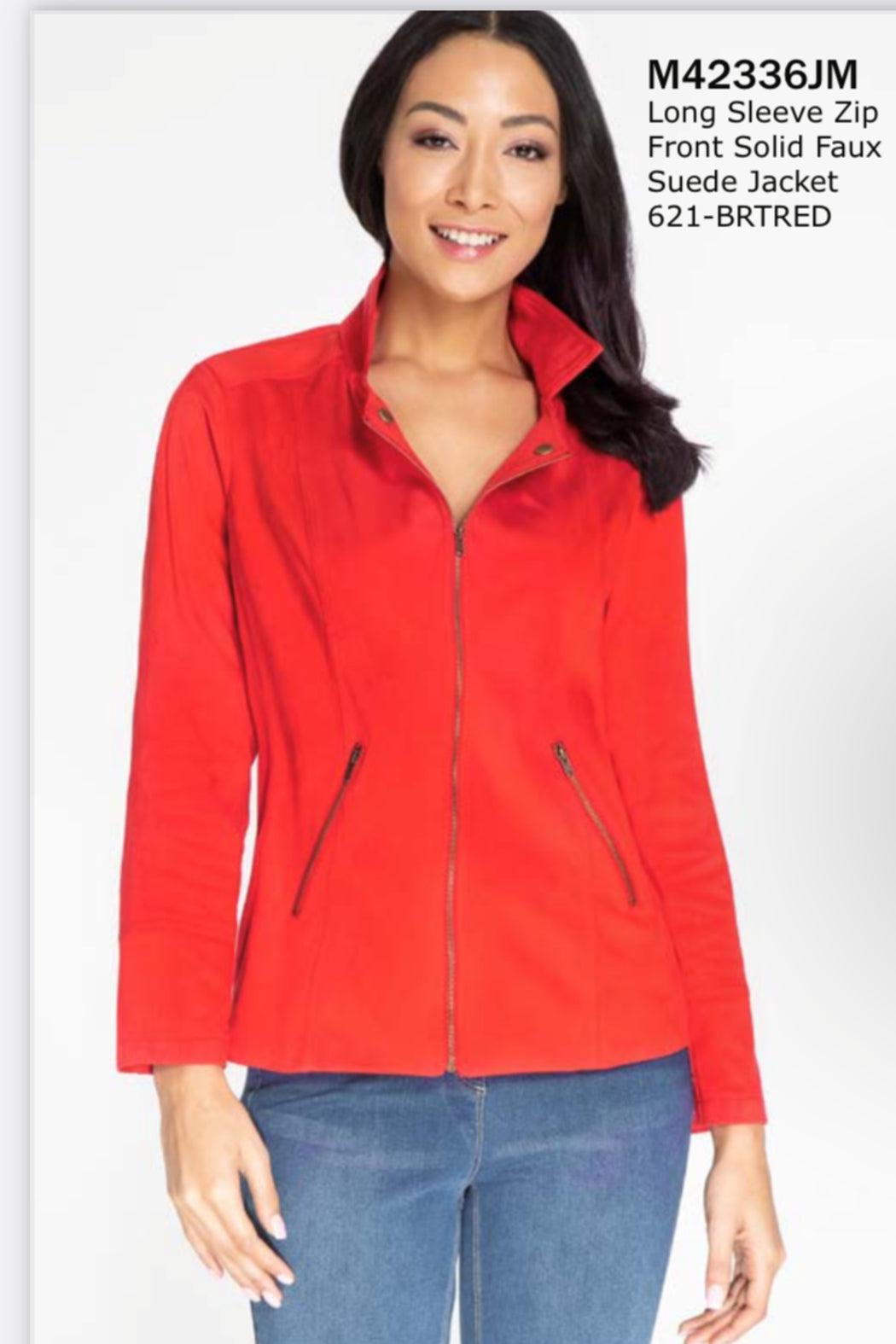 Solid Faux Suede Jacket Product Image