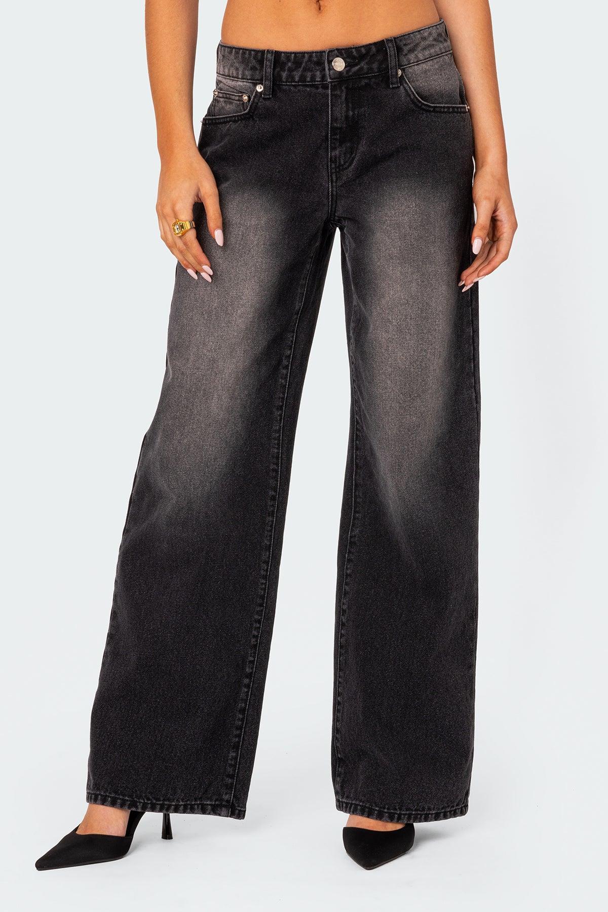 Magda Acid Wash Low Rise Baggy Jeans Product Image