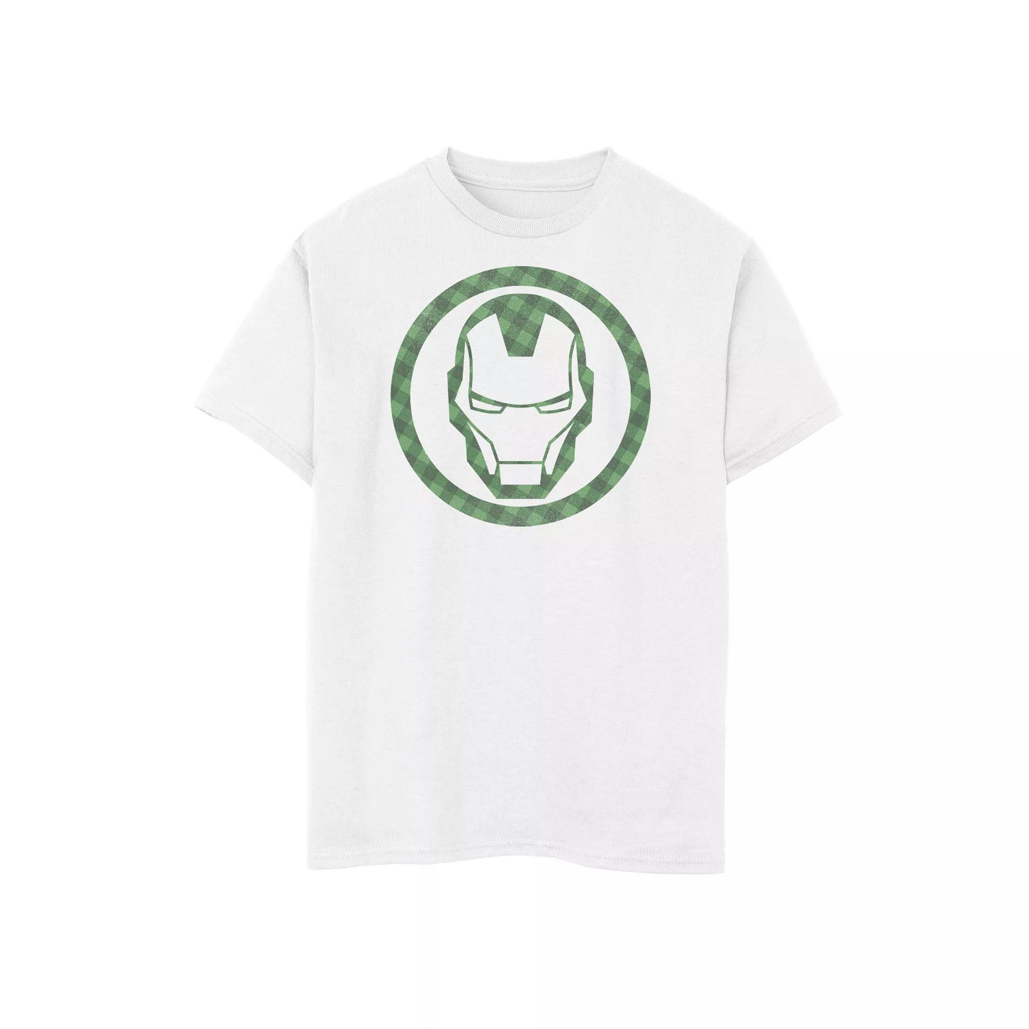 Boys 8-20 Marvel St. Patrick's Day Iron Man Plaid Logo Graphic Tee, Boy's,  Product Image