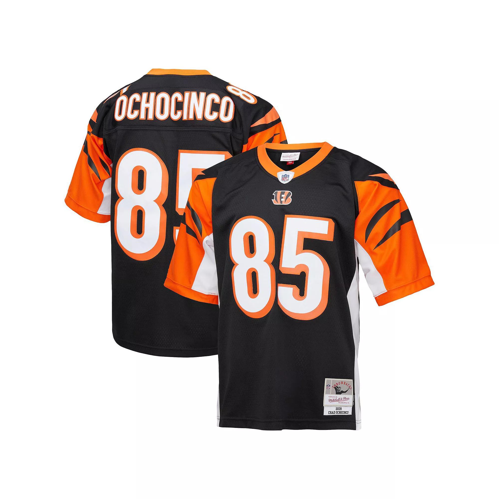 Men's Mitchell & Ness Chad Ochocinco Black Cincinnati Bengals Big & Tall 2009 Retired Player Replica Jersey, Size: 5XB Product Image