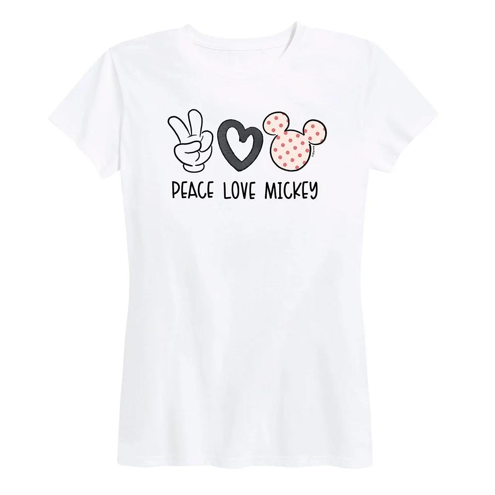 Disney's Mickey Mouse Women's Peace Love Graphic Tee,  Product Image