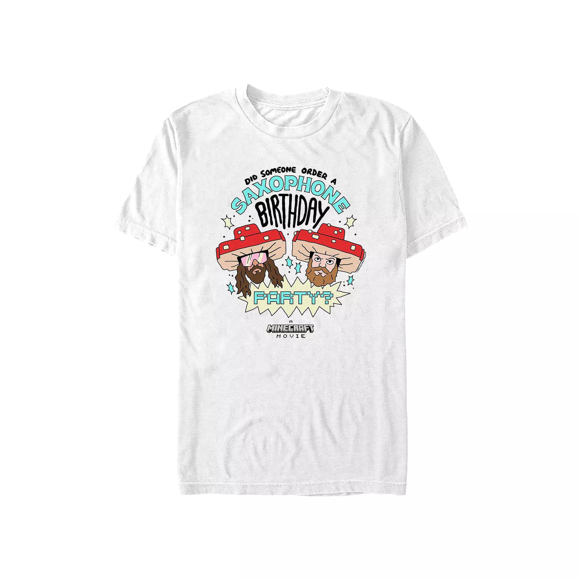 Big & Tall Minecraft Saxophone Birthday Party Graphic Tee, Men's, Size: 4XL Tall, White Product Image