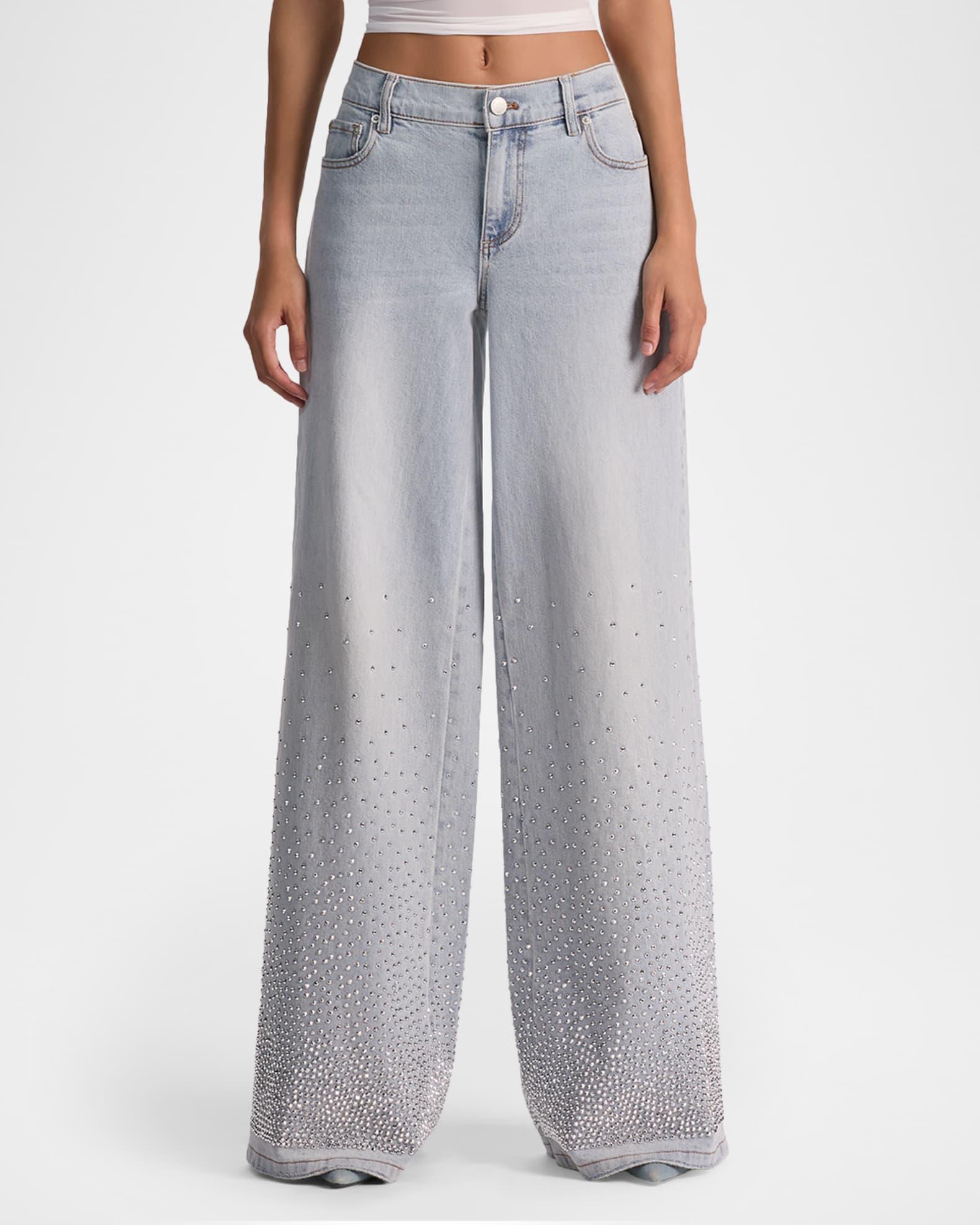 Amazing Embellished Wide-Leg Jeans Product Image