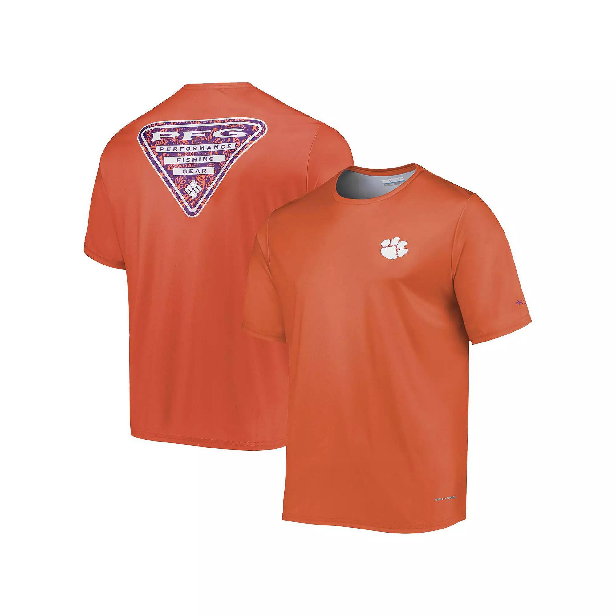 Men's Columbia Orange Clemson Tigers Terminal Tackle Omni-Shade T-Shirt, Size: Large Product Image