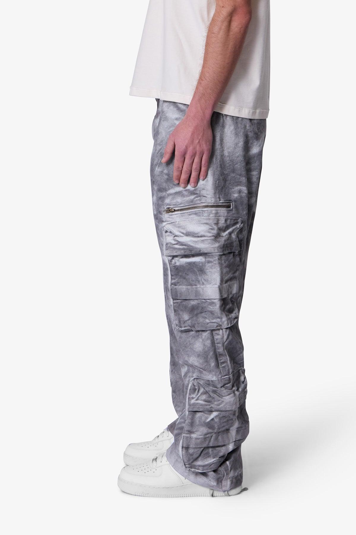Washed Pocket Cargo Pants - Grey Product Image