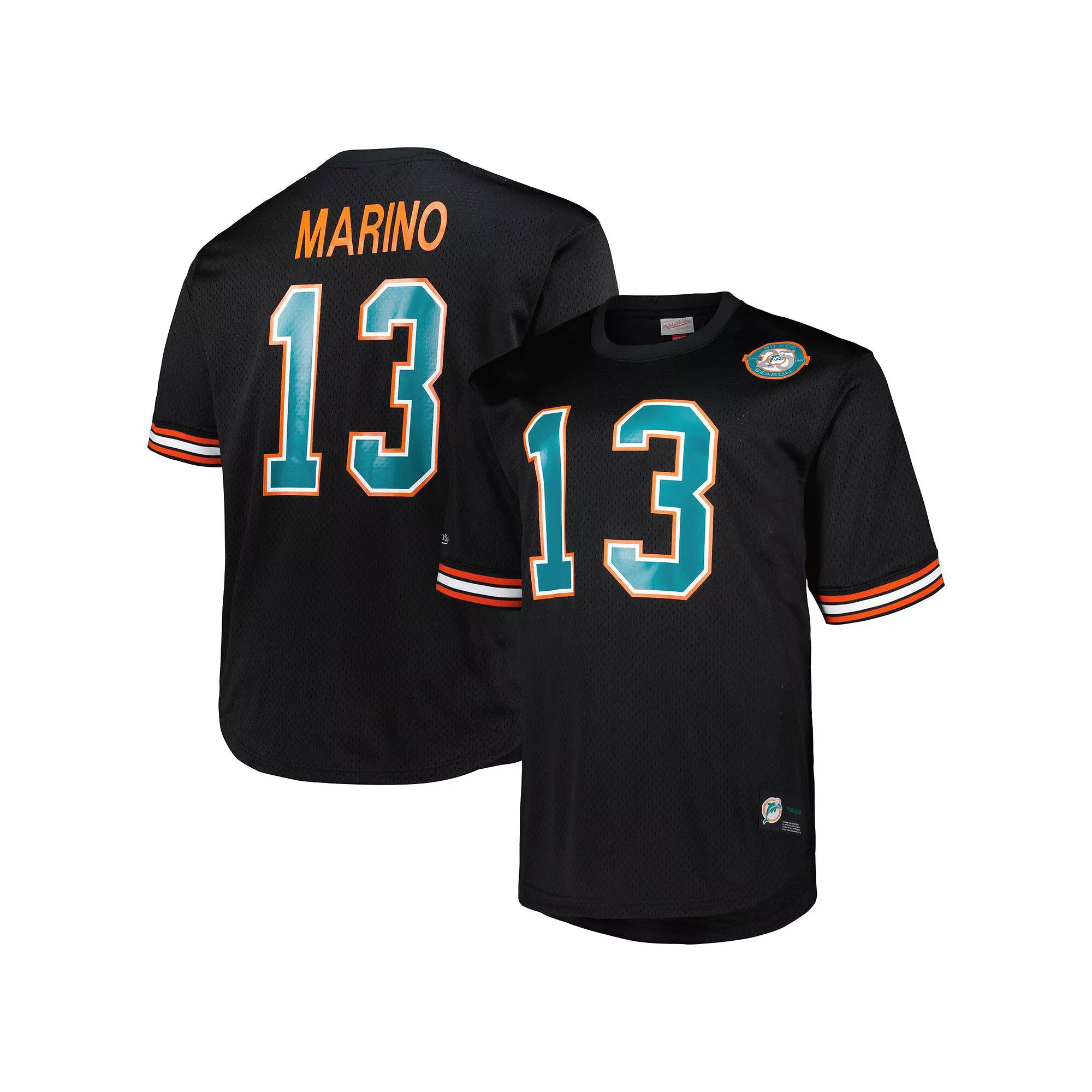 Men's Mitchell & Ness Dan Marino Black Miami Dolphins Big & Tall Mesh Player Name & Number Top, Size: 4XB Product Image