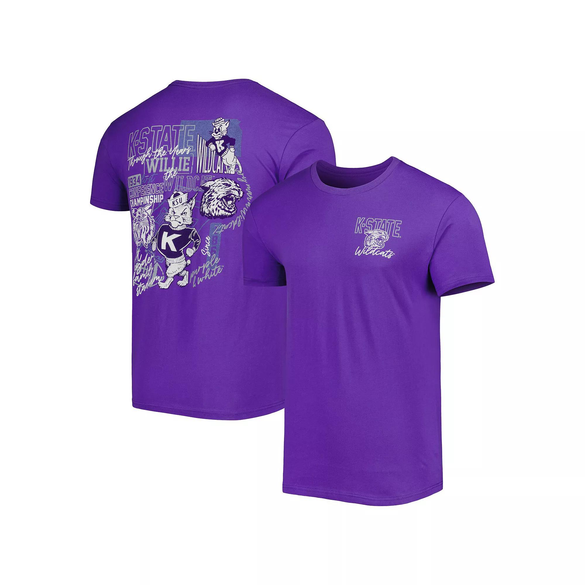 Men's Purple Kansas State Wildcats Vintage Through the Years Two-Hit T-Shirt, Size: Large Product Image