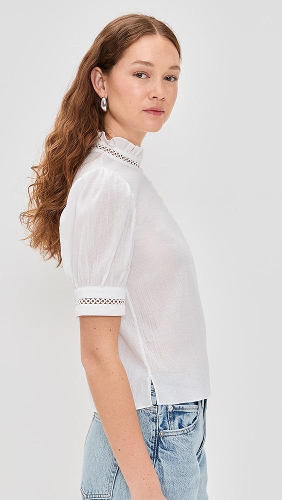 FRAME The Ruffle Collar Top | Shopbop Product Image