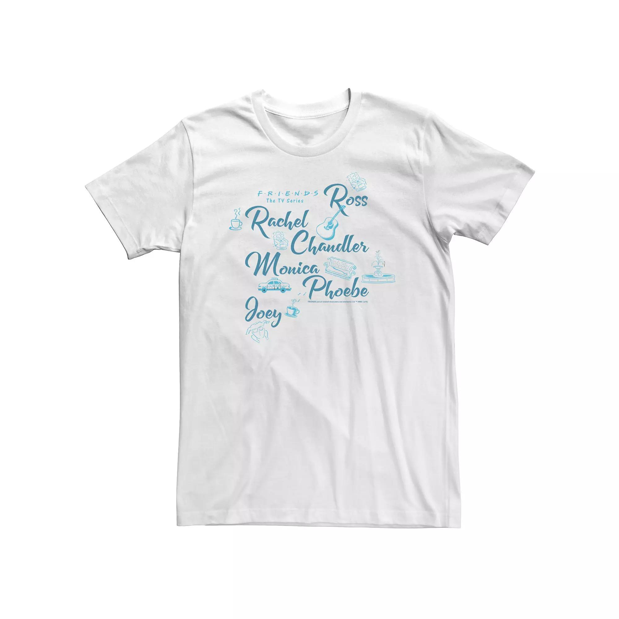 Big & Tall Friends All The Friends Symbols Name Stack Tee, Men's,  Product Image