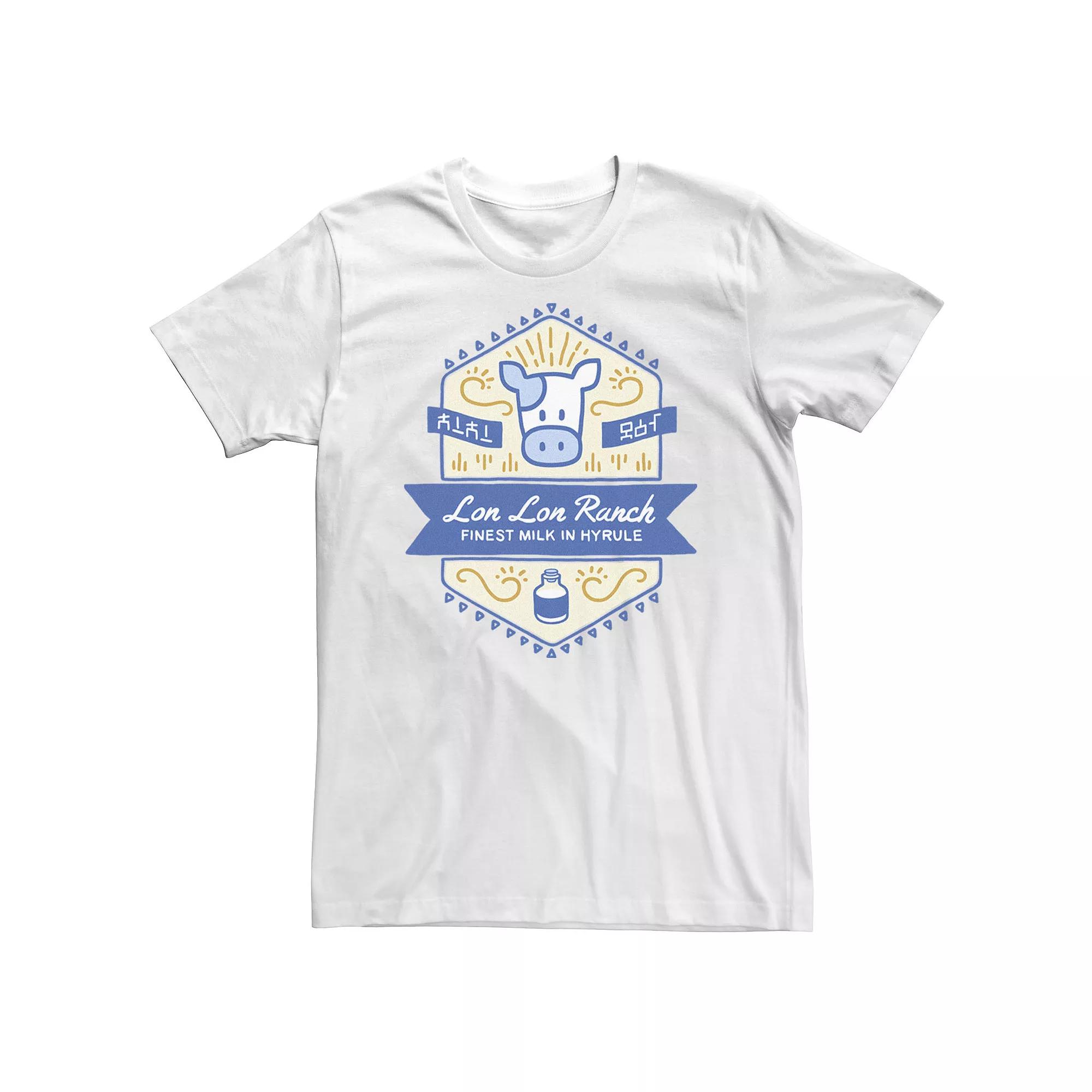 Big & Tall The Legend Of Zelda Lon Lon Ranch Finest Milk In Hyrule Tee, Men's, Size: XL Tall, White Product Image