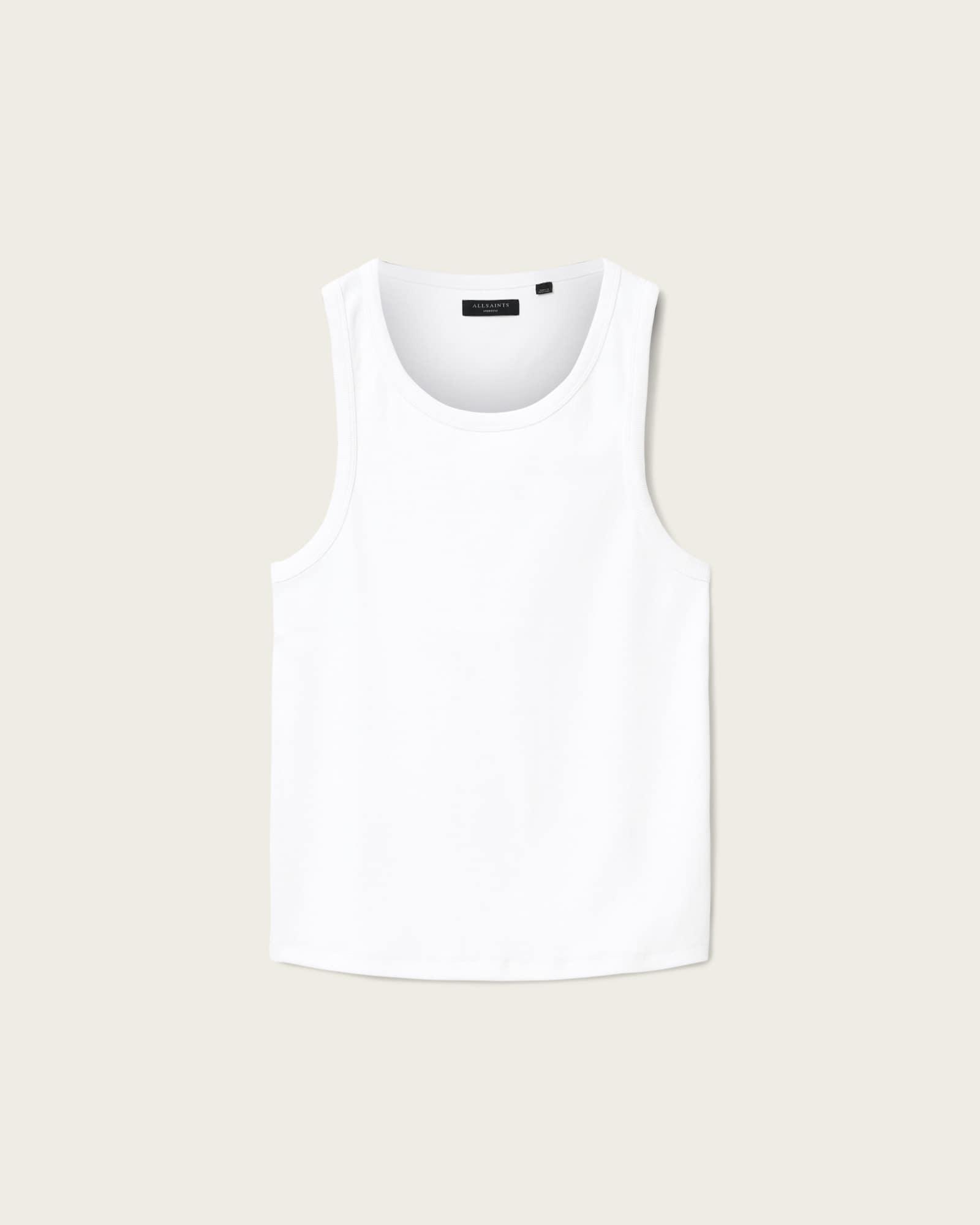 Axel Ribbed Cotton Vest Optic White | ALLSAINTS US Product Image