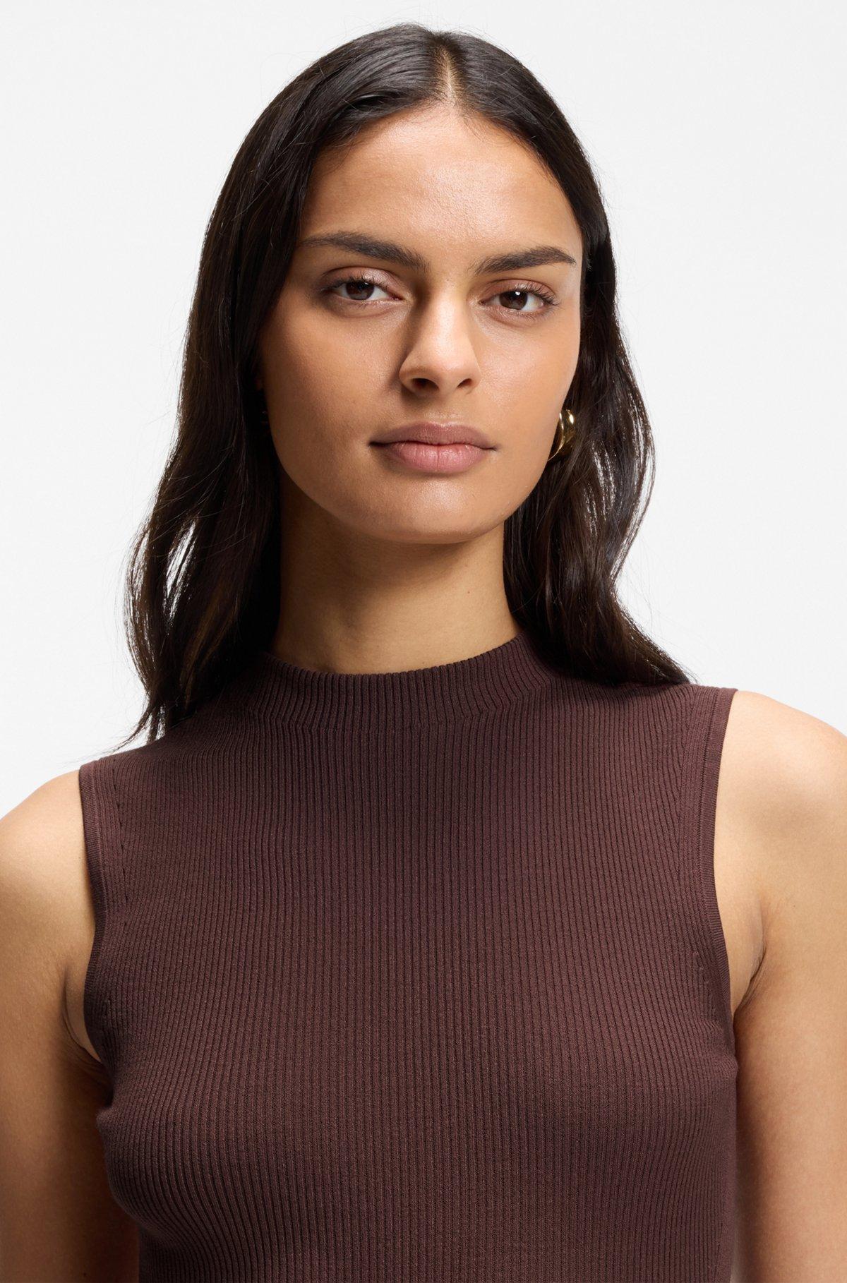 Ribbed top with mock neckline Product Image