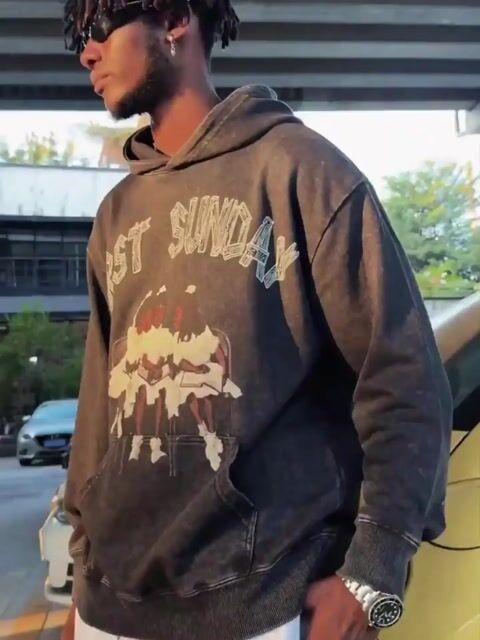 Sopula Vintage Til Death Do Us Part Graphic Acid Washed Hoodie Product Image