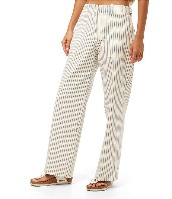 Trina Turk Antonia Stripe Print Mid Rise Straight Leg Pants Product Image