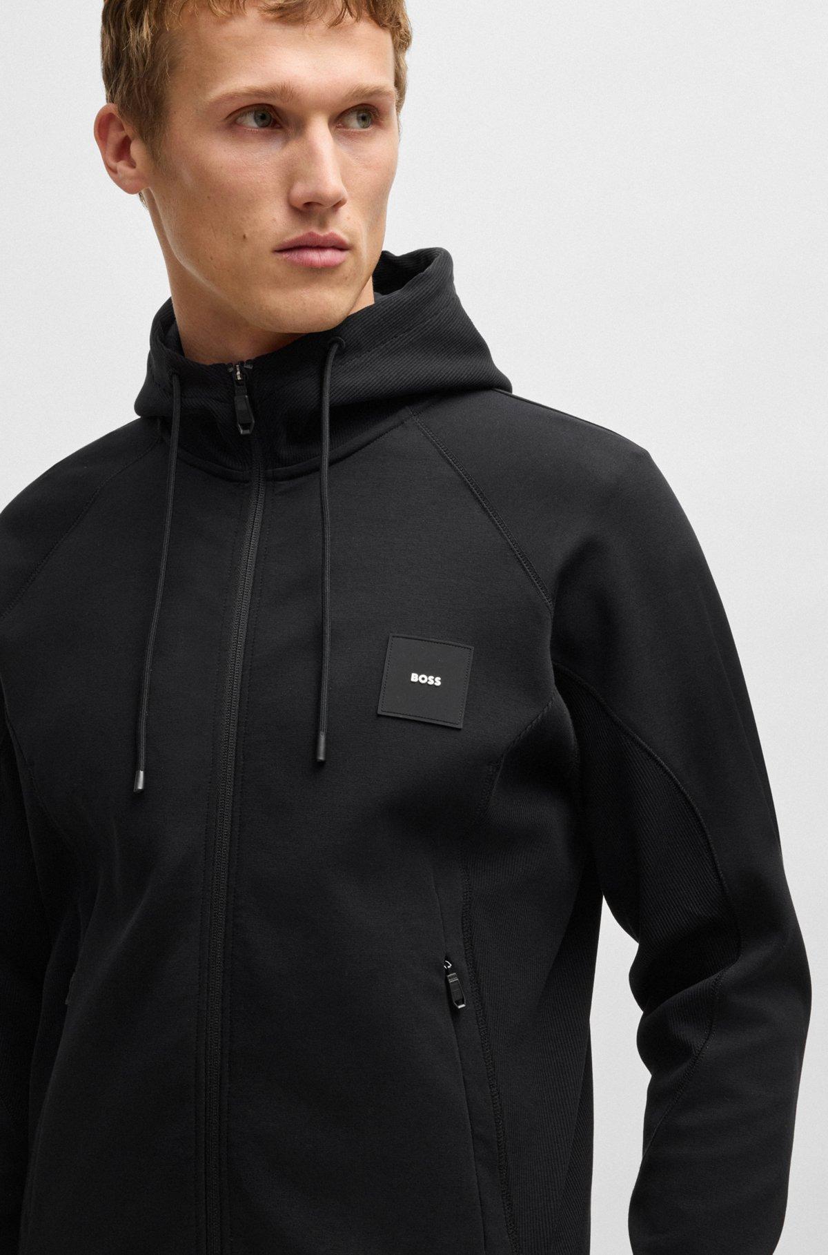 Zip-up hoodie with logo patch Product Image