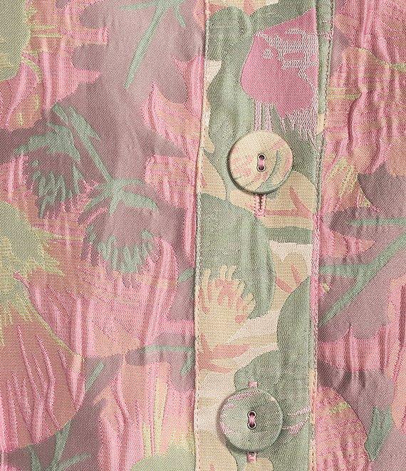 Abbey Glass Piper Floral Print V-Neck 3/4 Sleeve Caftan Mini Dress Product Image