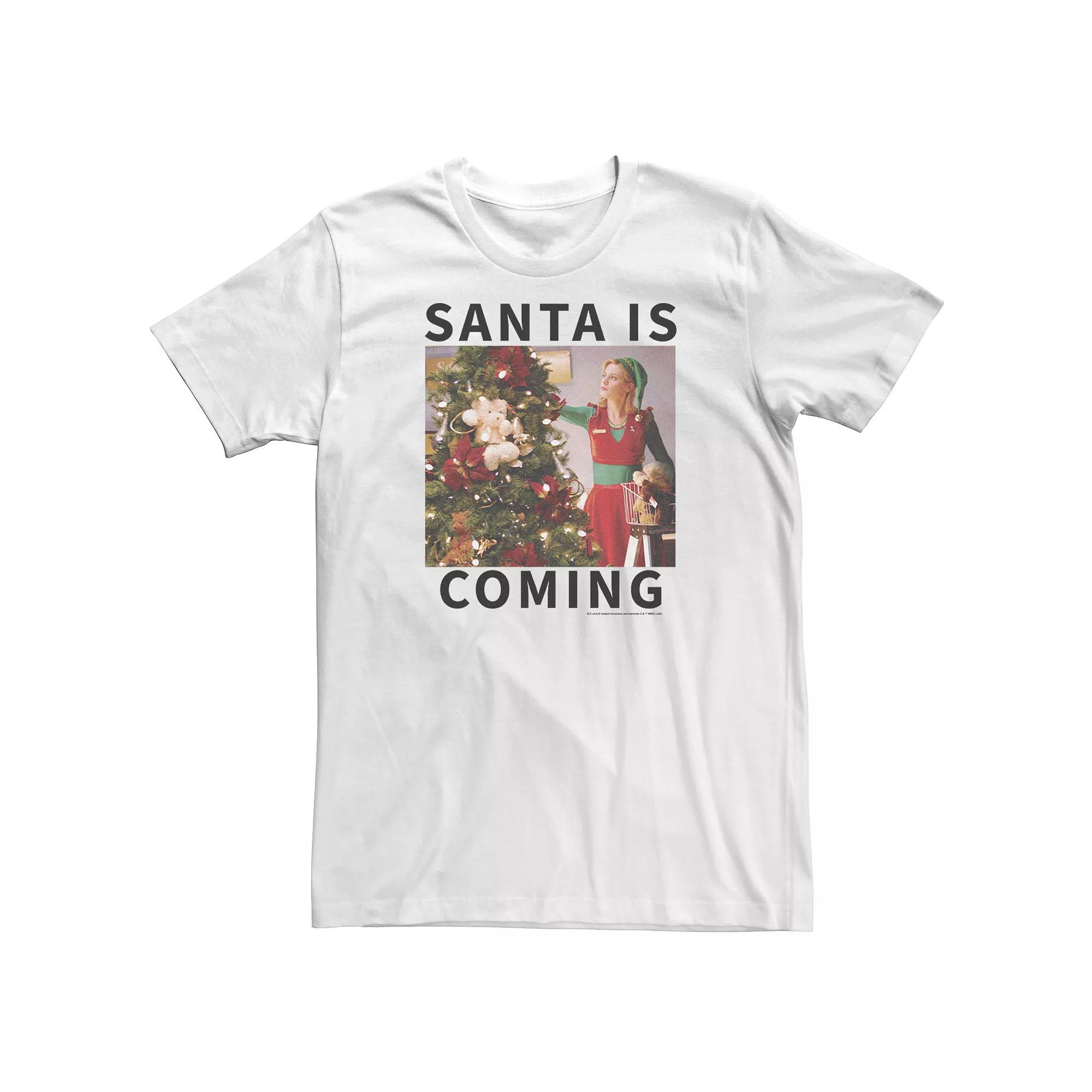Big & Tall Elf "Santa Is Coming" Tee, Men's,  Product Image
