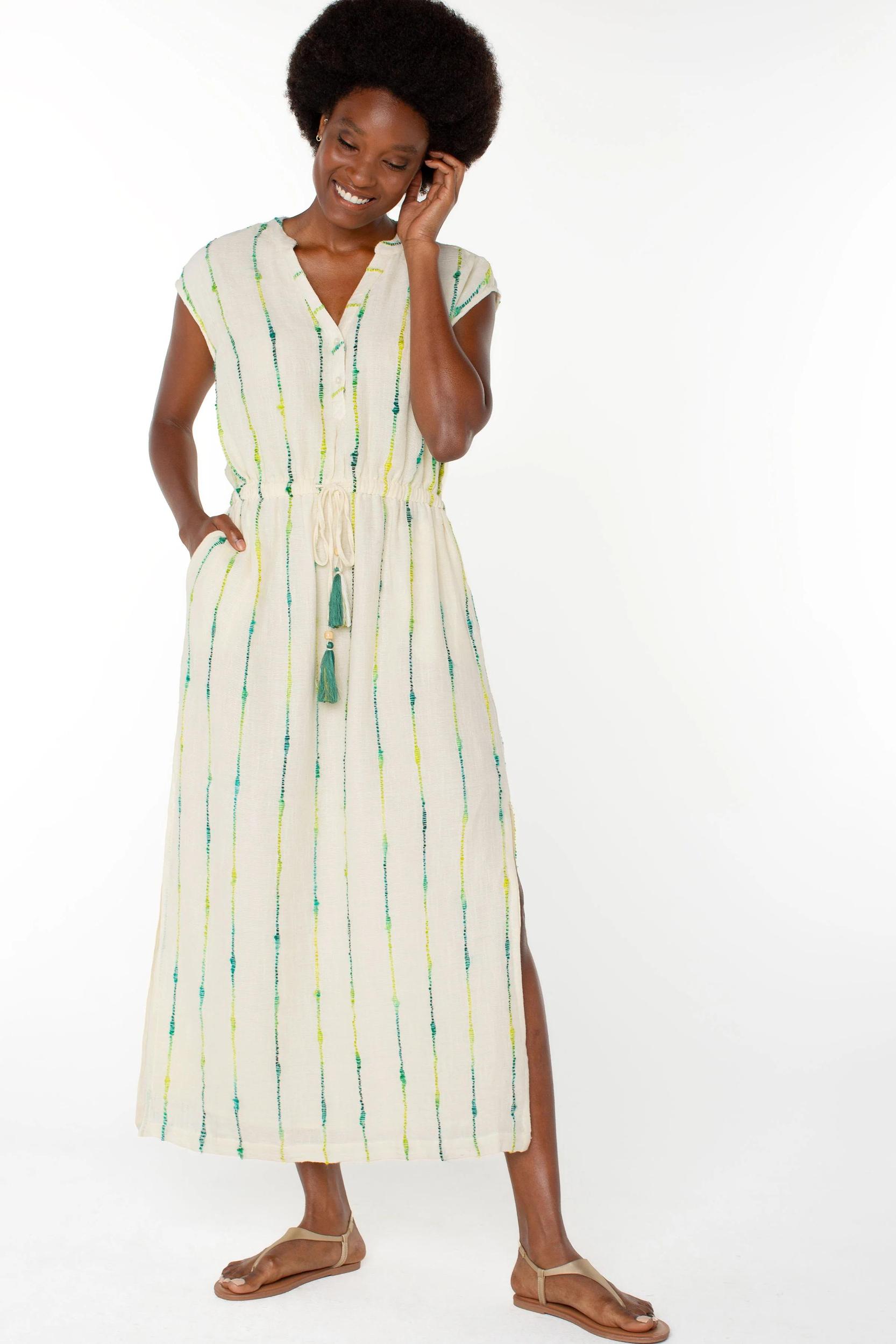 Dolman woven midi dress with smocked waist Product Image