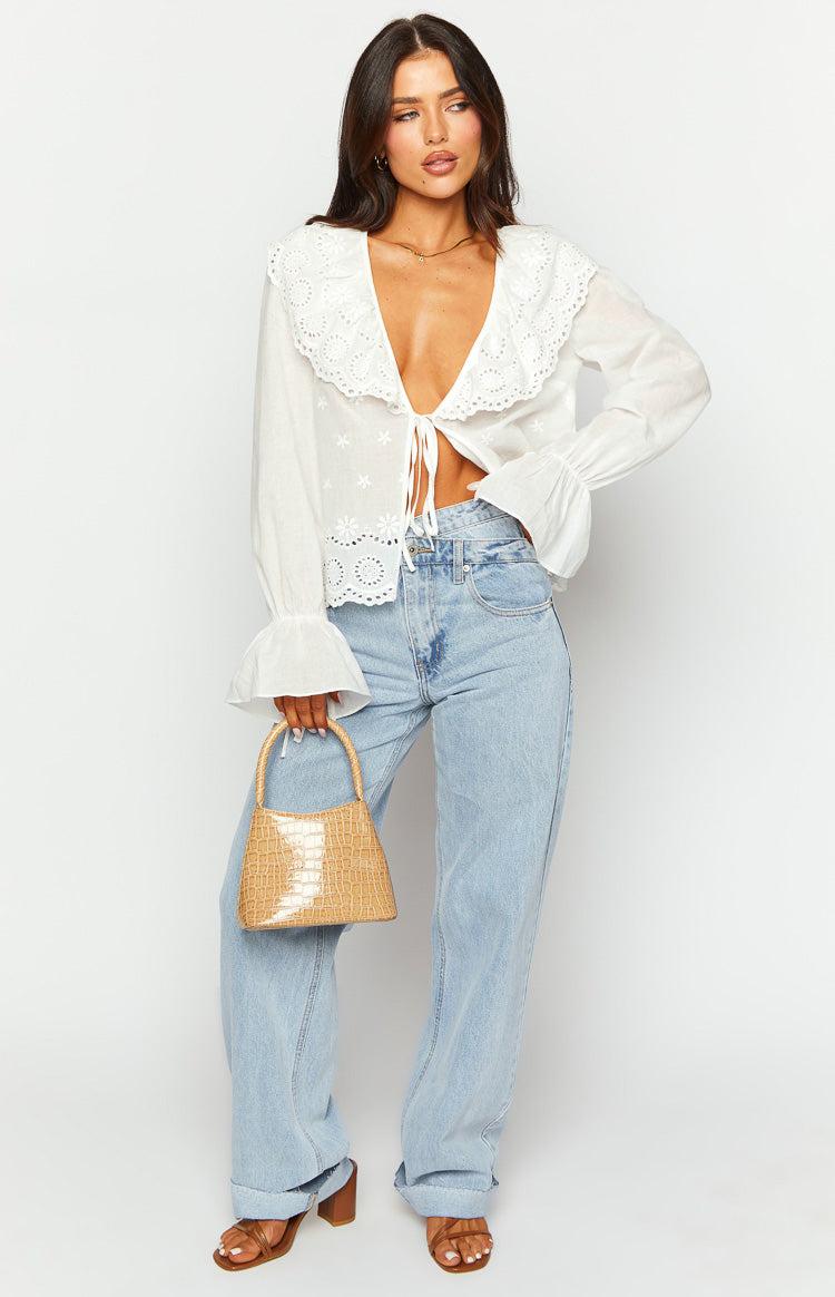 Poppie White Long Sleeve Top Product Image