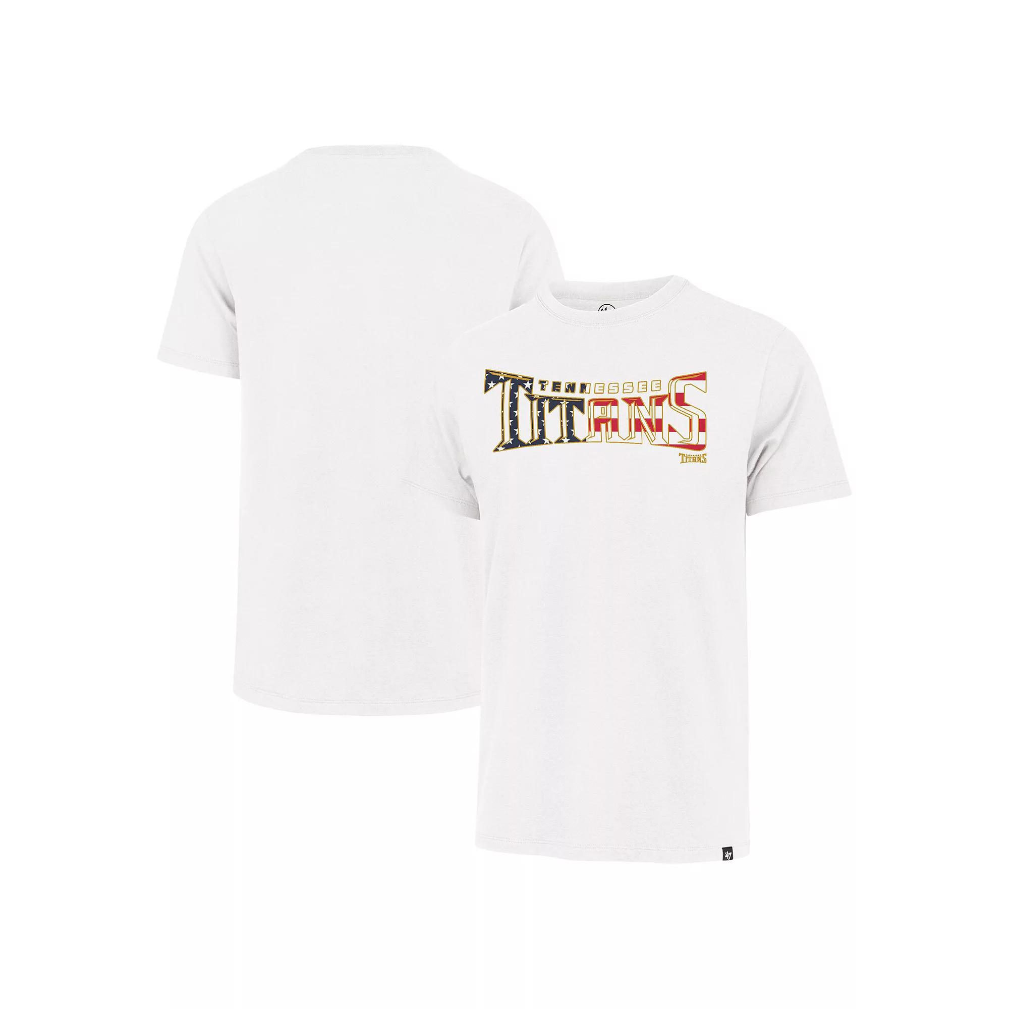 Men's '47 White Tennessee Titans Flag Script Franklin T-Shirt, Size: Medium Product Image