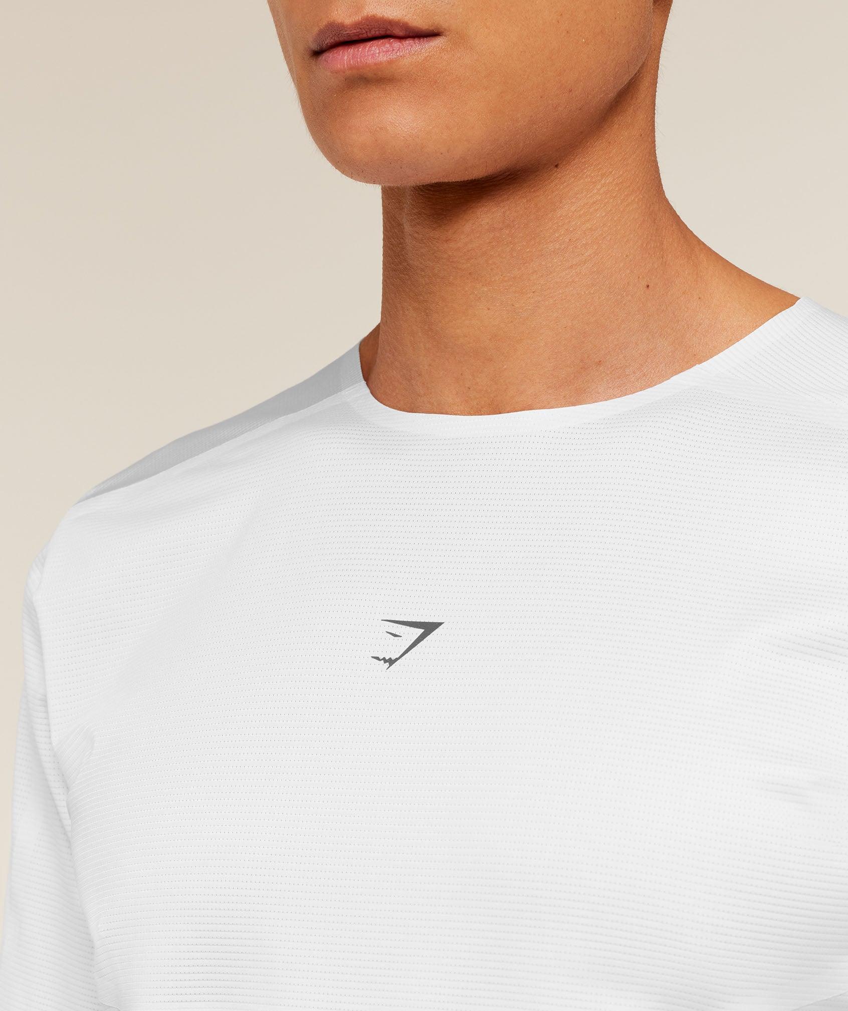 Gymshark Running Elite T-Shirt - White Male Product Image