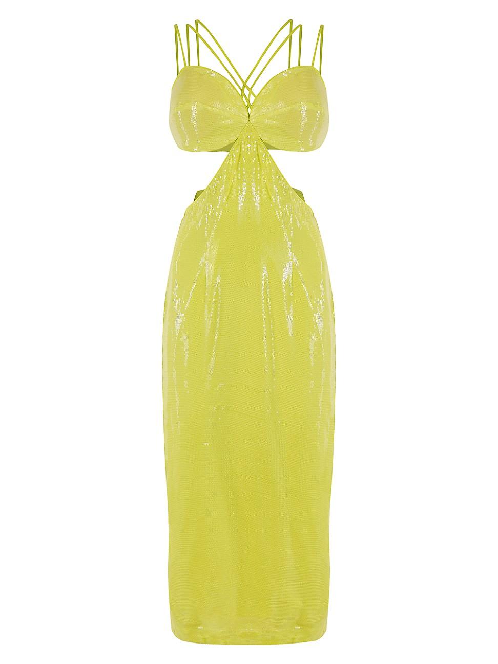 Womens Sequined Strappy Midi-Dress Product Image