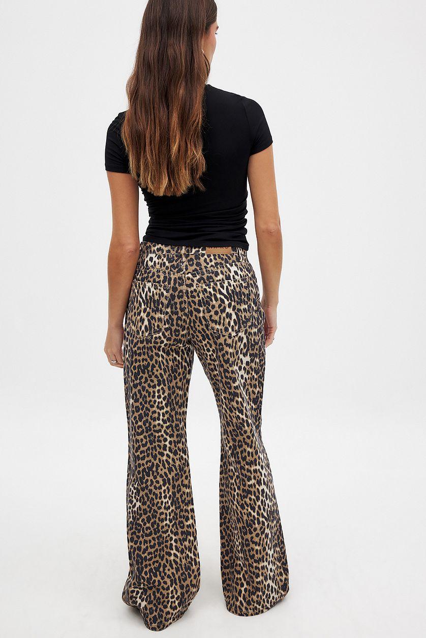 Mid Waist Wide Leg Printed Denim Product Image