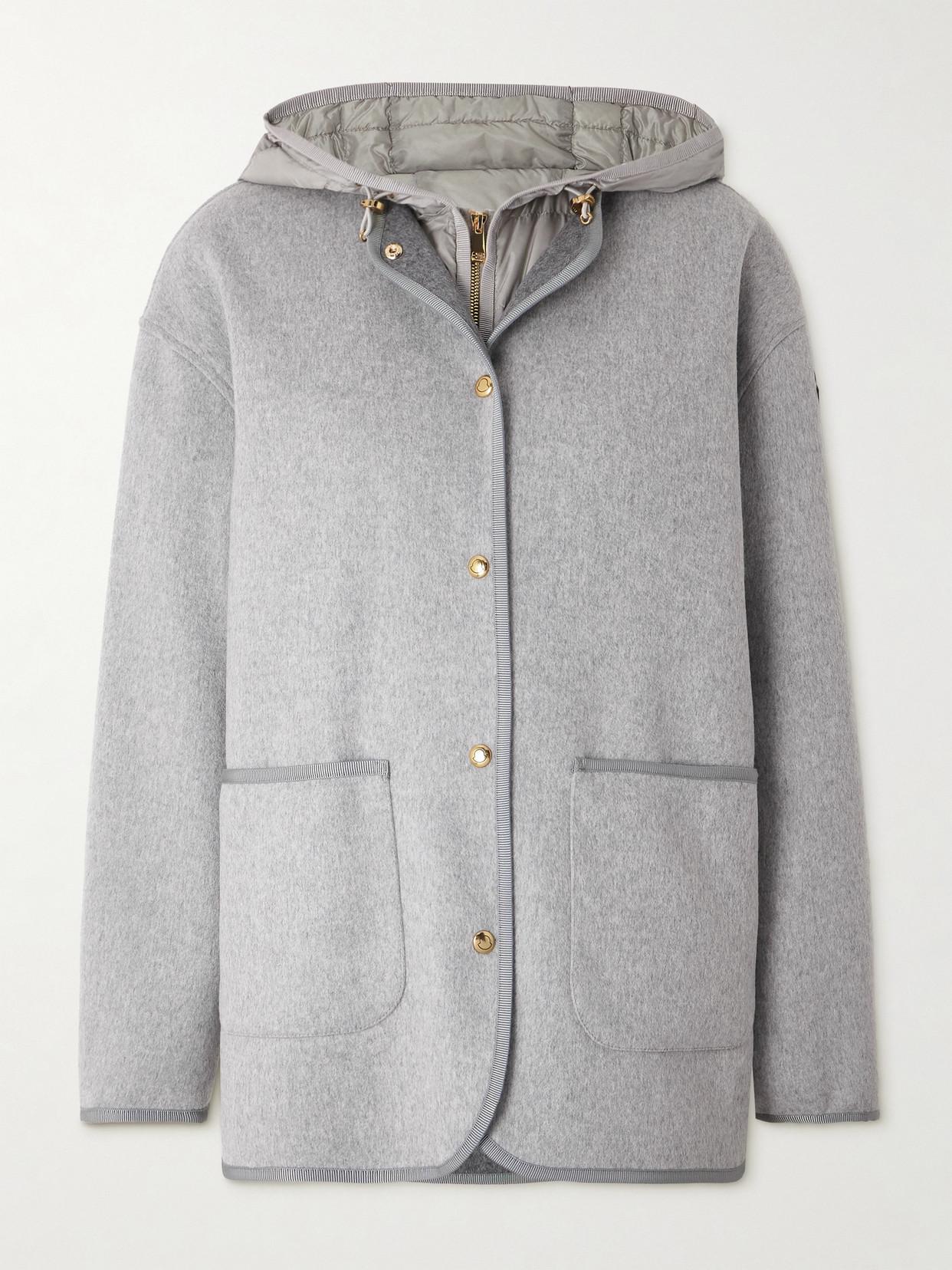 MONCLER Reposse Convertible Wool And Cashmere-blend Jacket In Gray Product Image