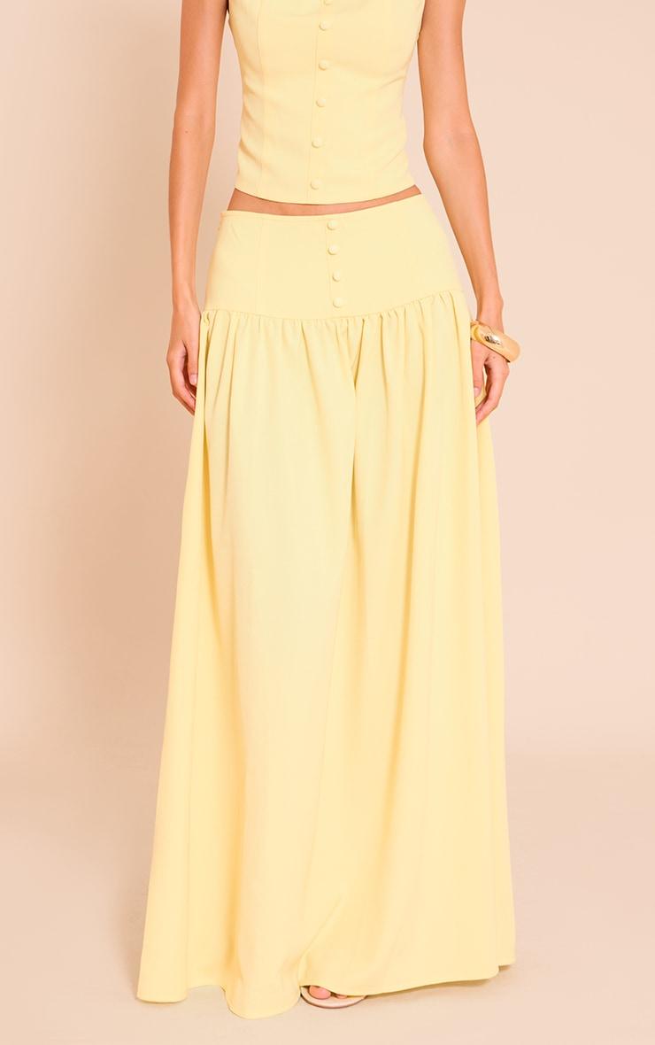 Lemon Woven Pleated Midaxi Skirt Product Image