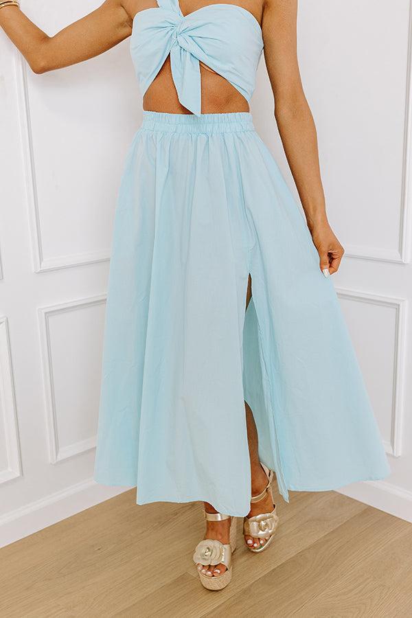 Sunshine Chic High Waist Skirt in Sky Blue Product Image