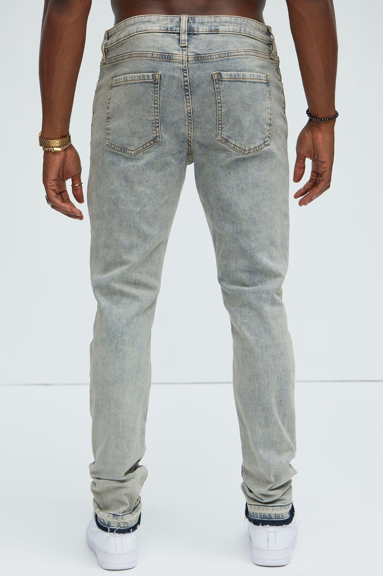 Devin Stacked Skinny Jeans - Grey Product Image