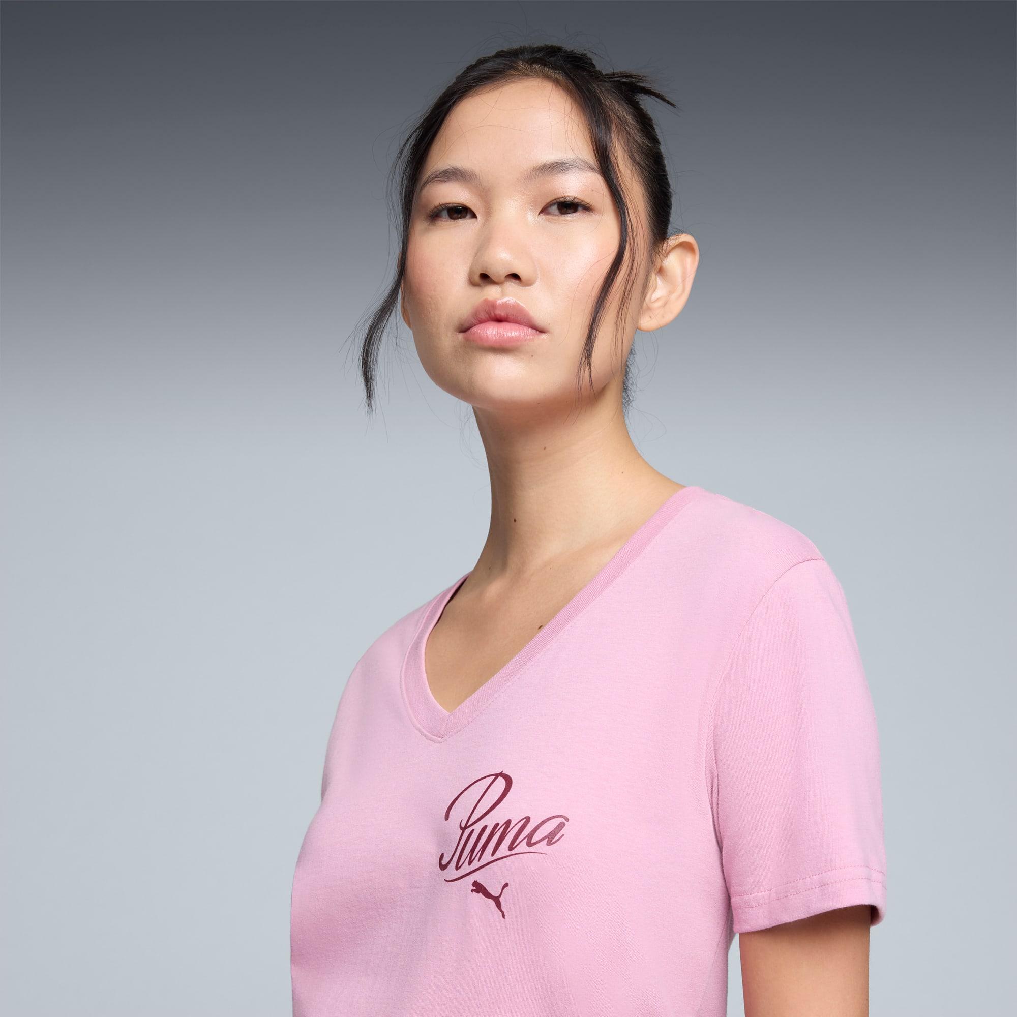 Essentials Script V-Neck Tee Women Product Image