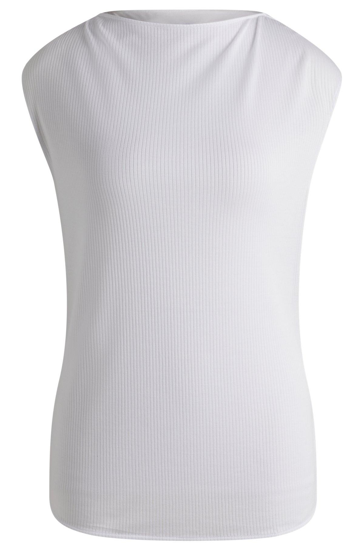 Sleeveless T-shirt with ribbed front Product Image