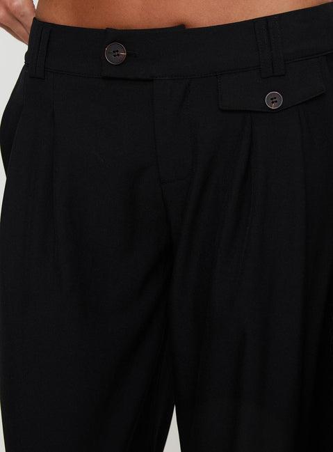 Sallon Low Rise Pants Black Product Image