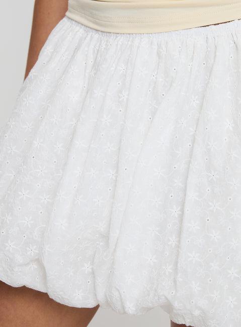 Anglaise Bubble Hem Mini Skirt White Product Image