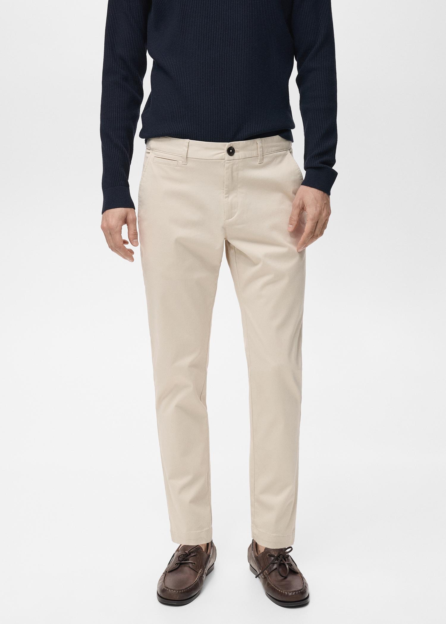 Prato cropped tapered chino pants - Men | MANGO USA Product Image