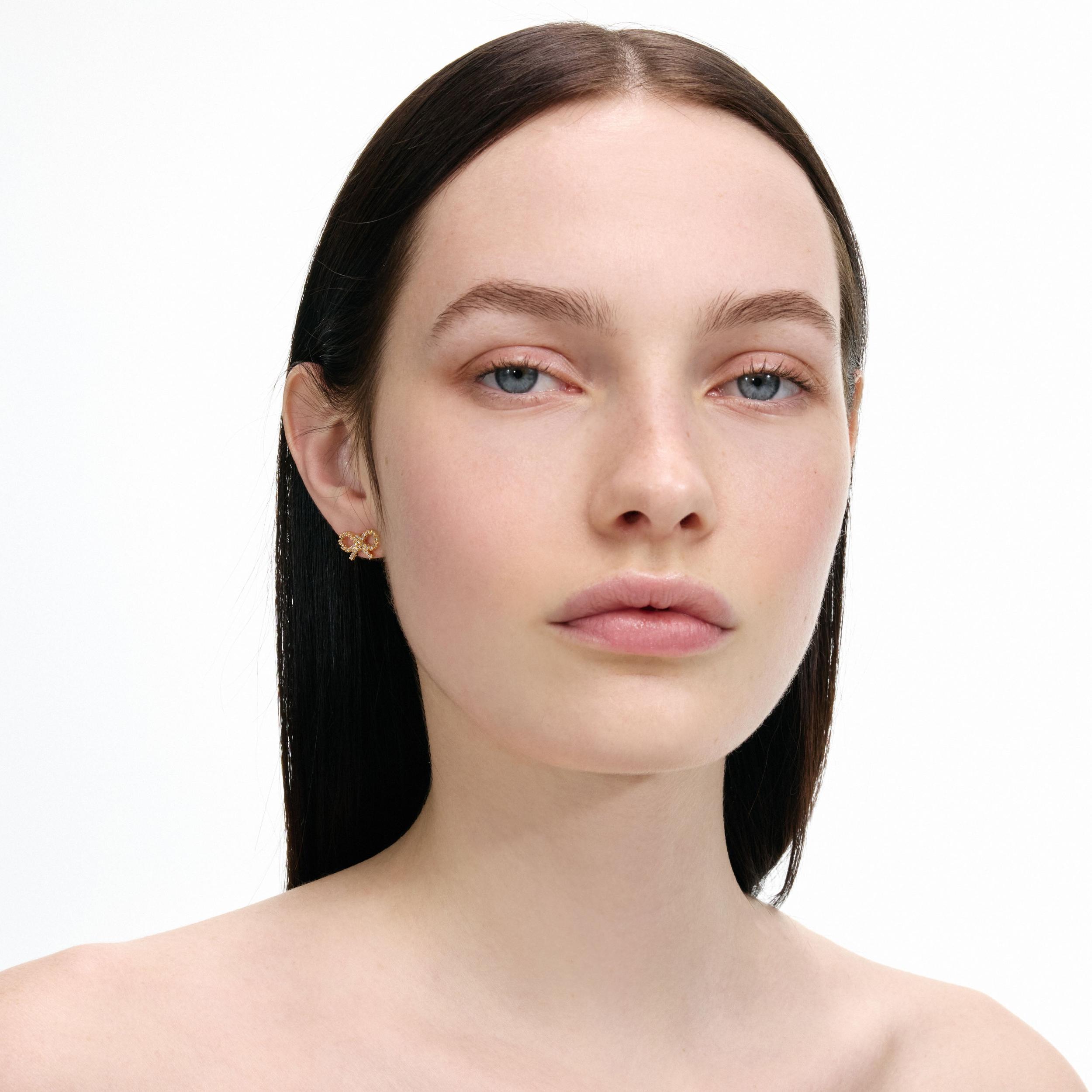 Micro Gold Bow Earrings Product Image
