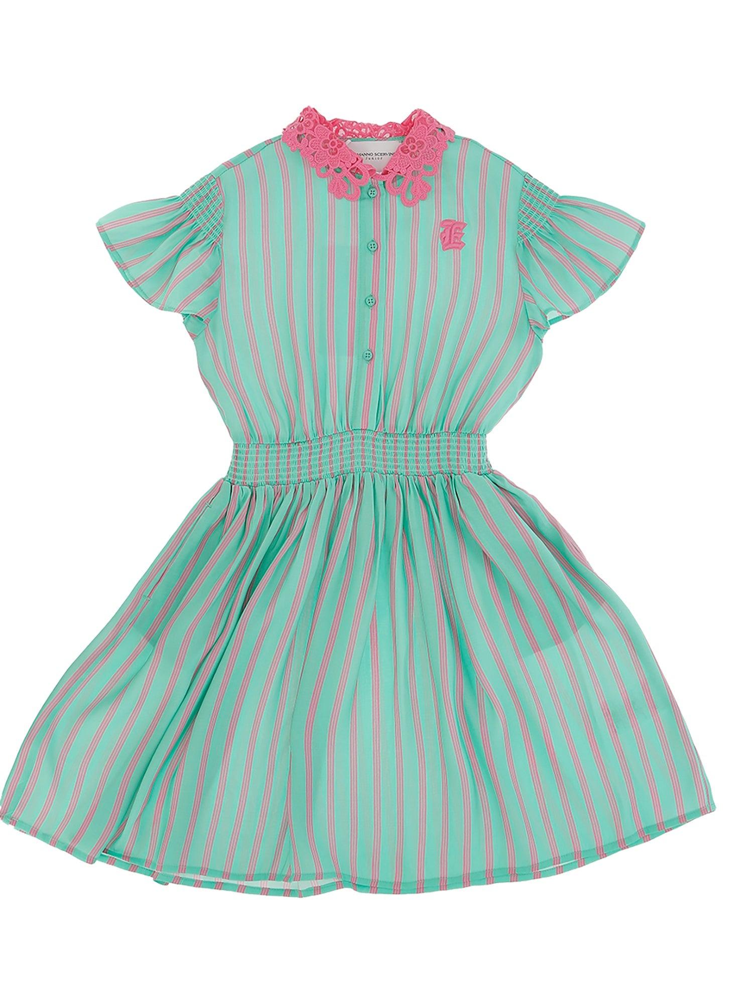 Ermanno Scervino Short Sleeve Print Collared Dress Product Image